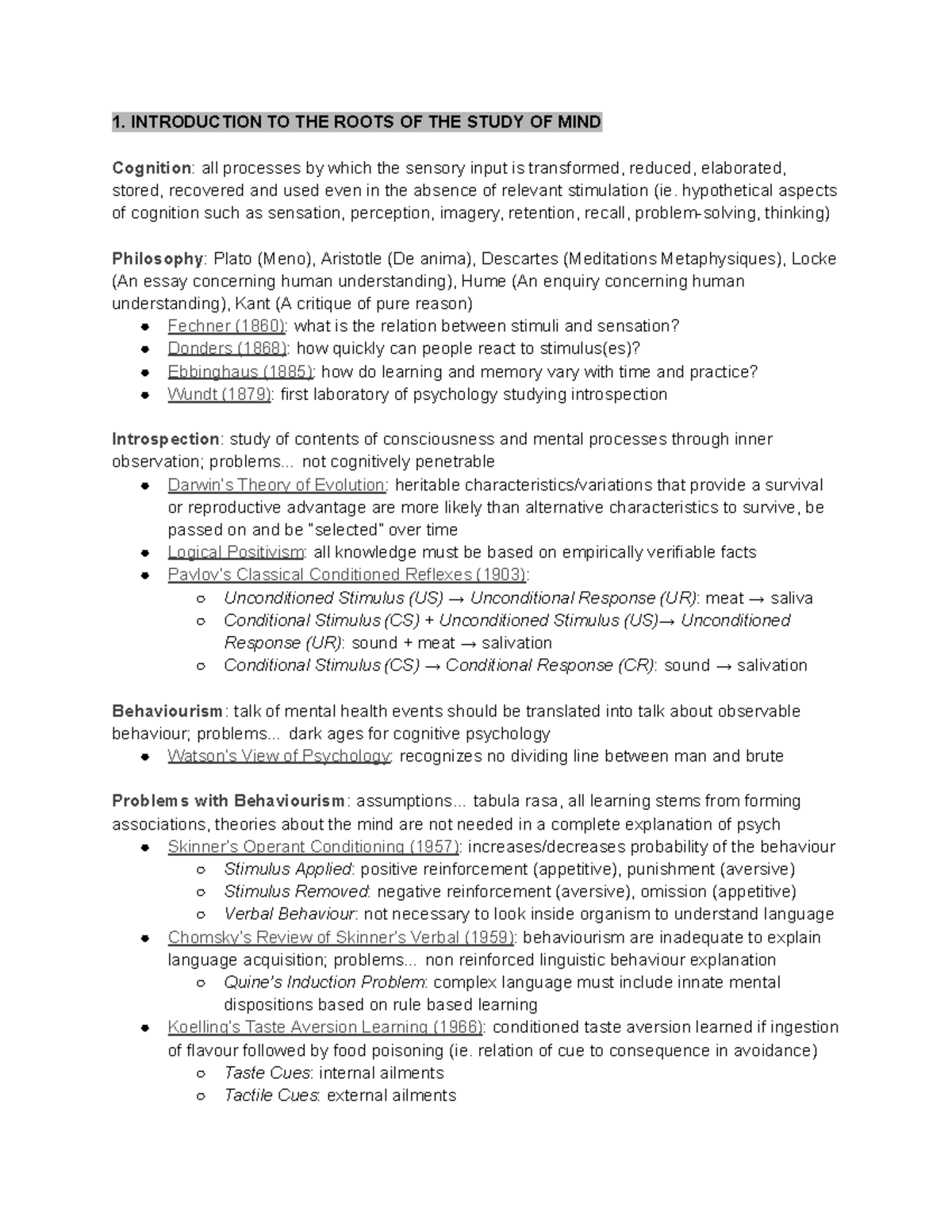 Cog Psych Lec 1-5 Notes - Midterm Study Guide - Studocu