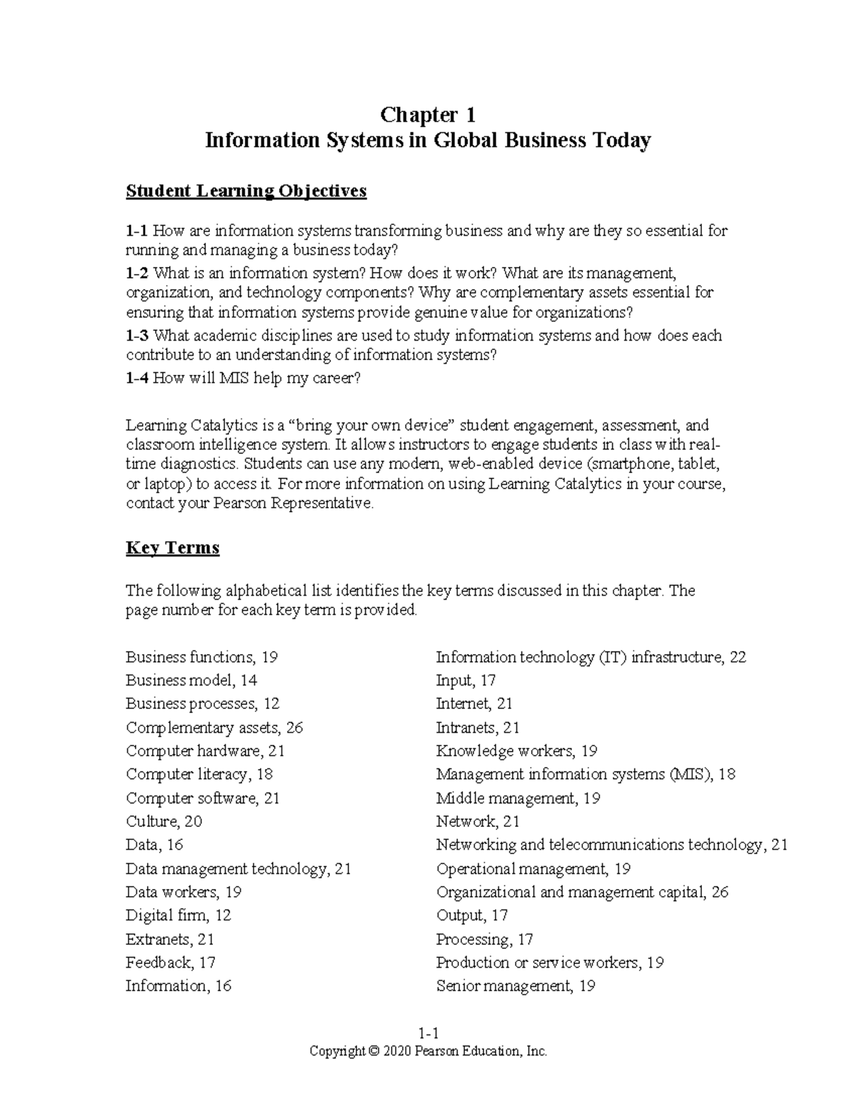 MIS 16E IM 01 - Chapter 1 Lecture Notes on Information Systems in ...