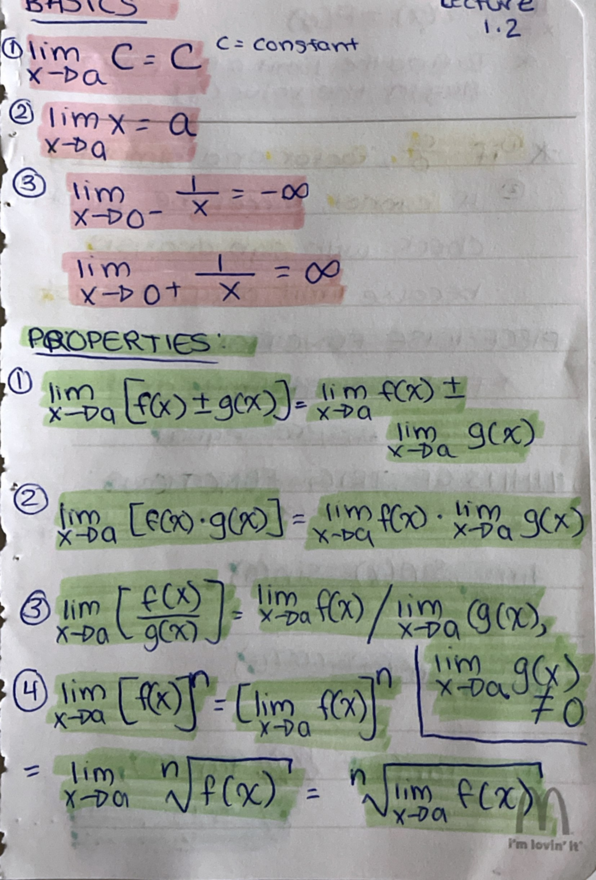 Calculus mini notes - MATH 20100 - Studocu