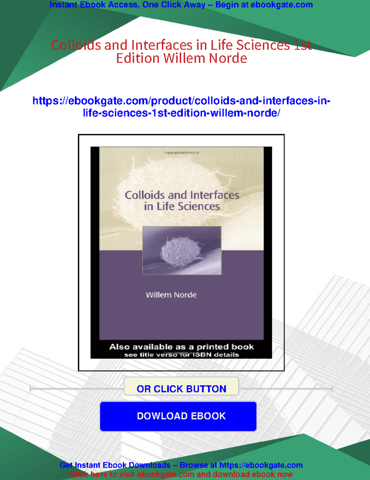 Colloids and Interfaces in Life Sciences: Key Concepts and Applications ...