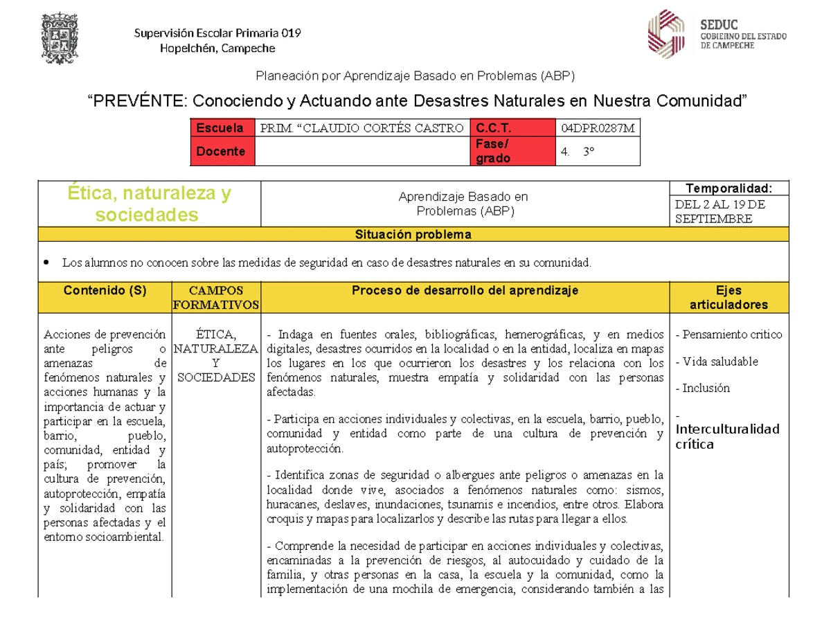 Planeación de Proyectos Comunitarios en Lenguajes - 2º Grado C.C.T ...