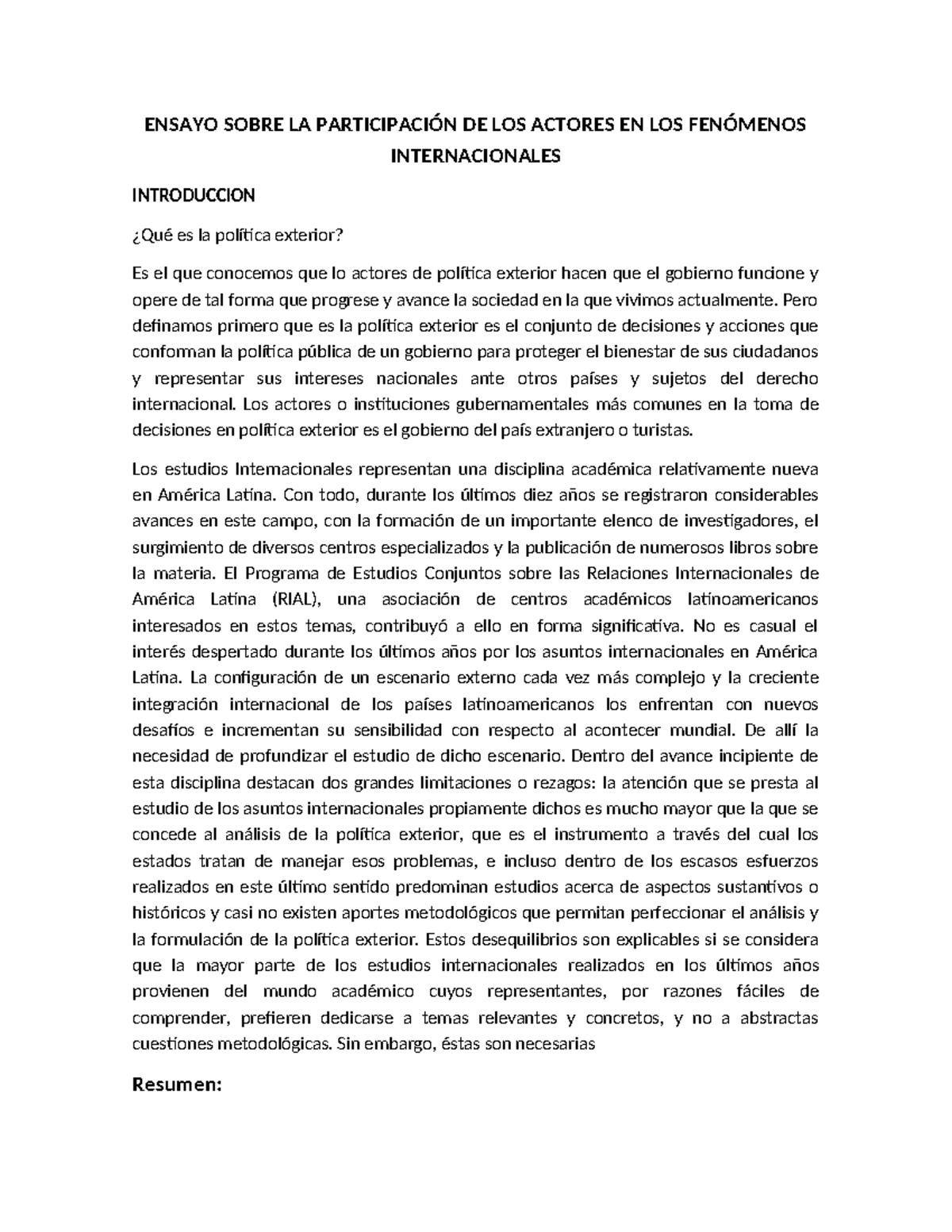 FDSO - Ensayo sobre la Participación de Actores en Fenómenos ...
