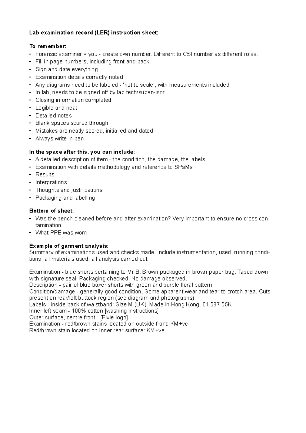 LER instructions - Different to CSI number as different roles. - Fill ...