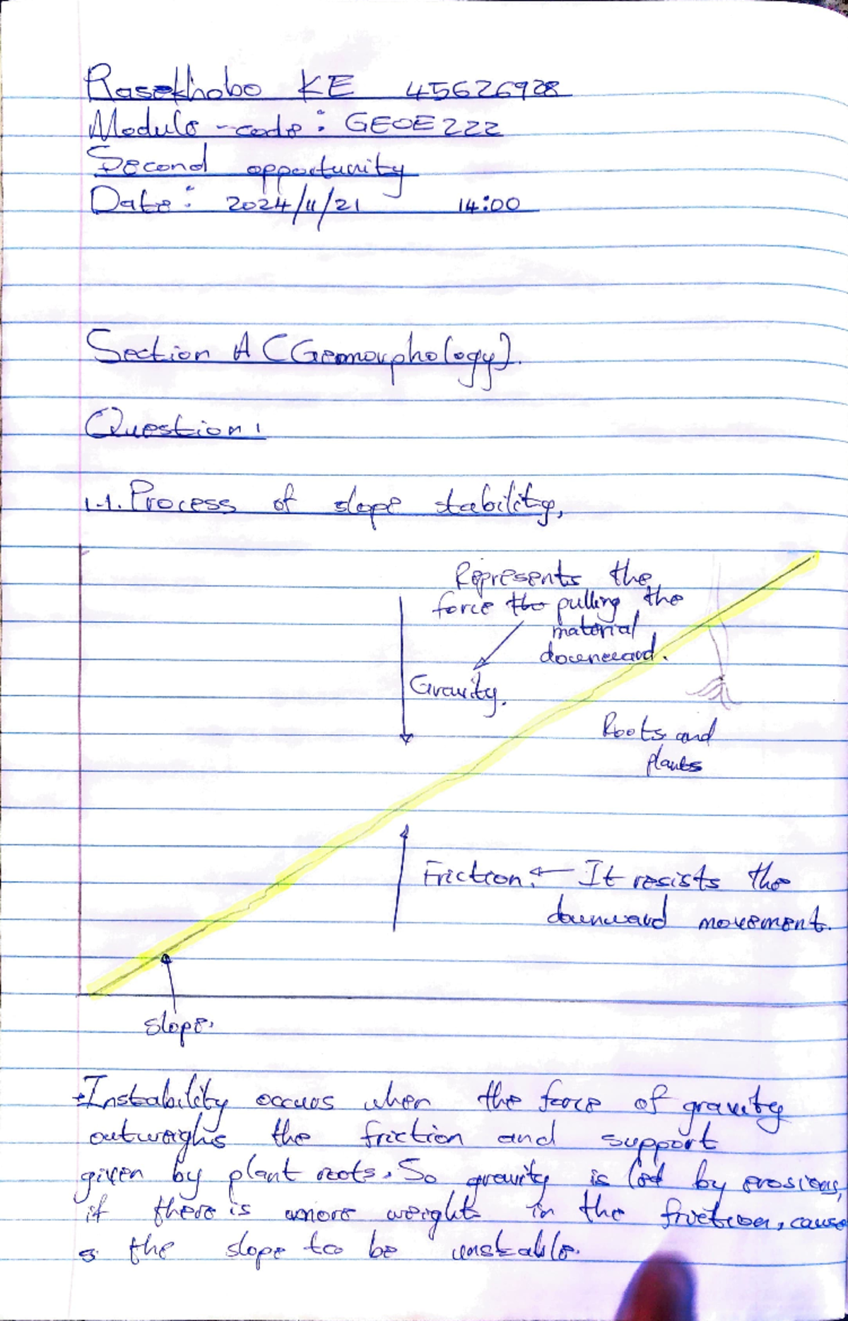 GEOG 101: Introduction to Geomorphology Study Notes - Studocu