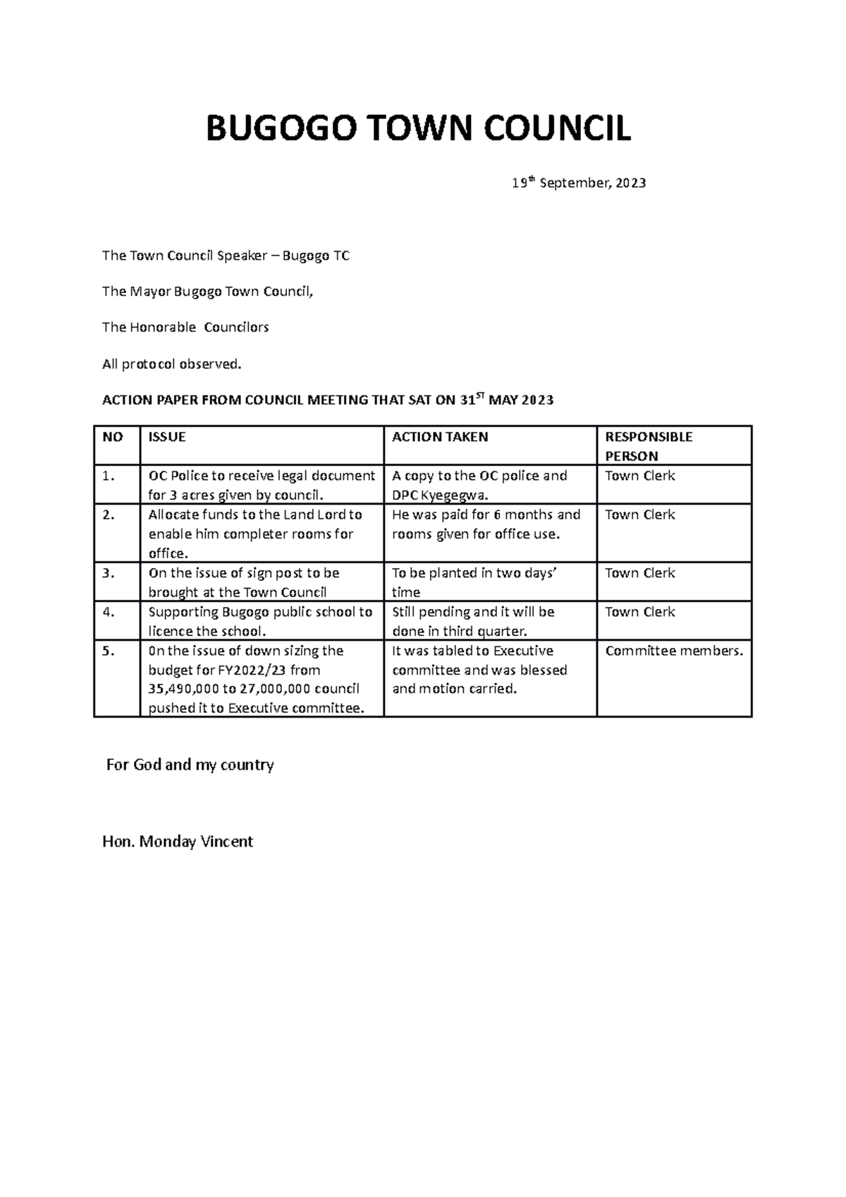 Bugogo TC Local Revenue Status Report - September 2023 Analysis - Studocu