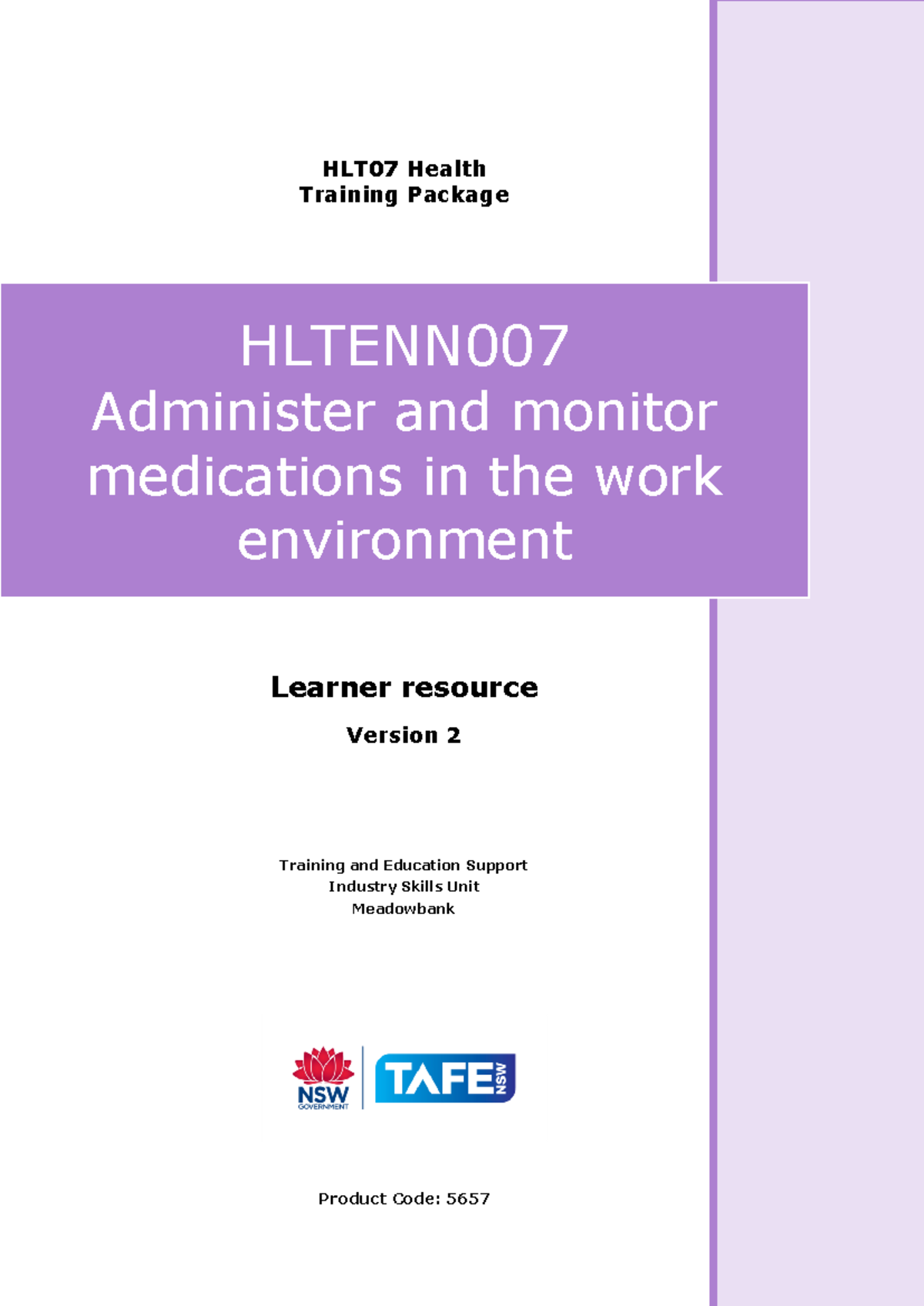 Hltenn 007 Learning resource - HLT07 Health Training Package Learner ...