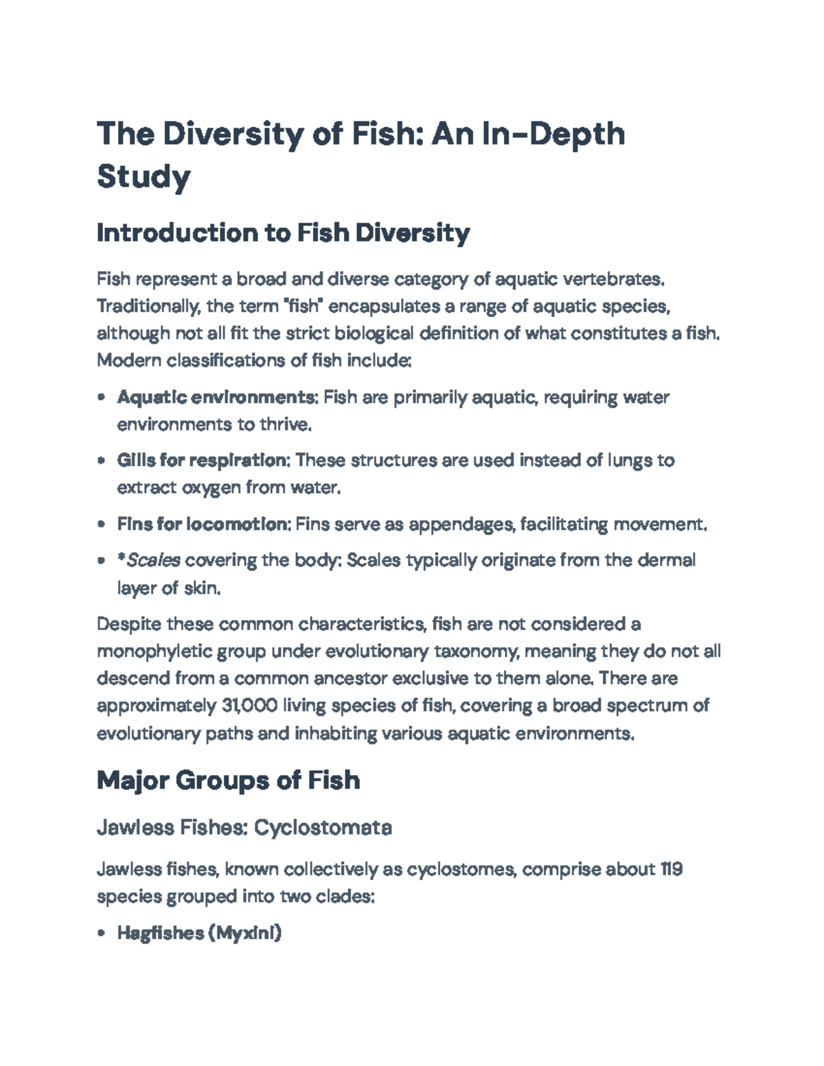 Fish Diversity: A Comprehensive Study on Aquatic Vertebrates - The ...
