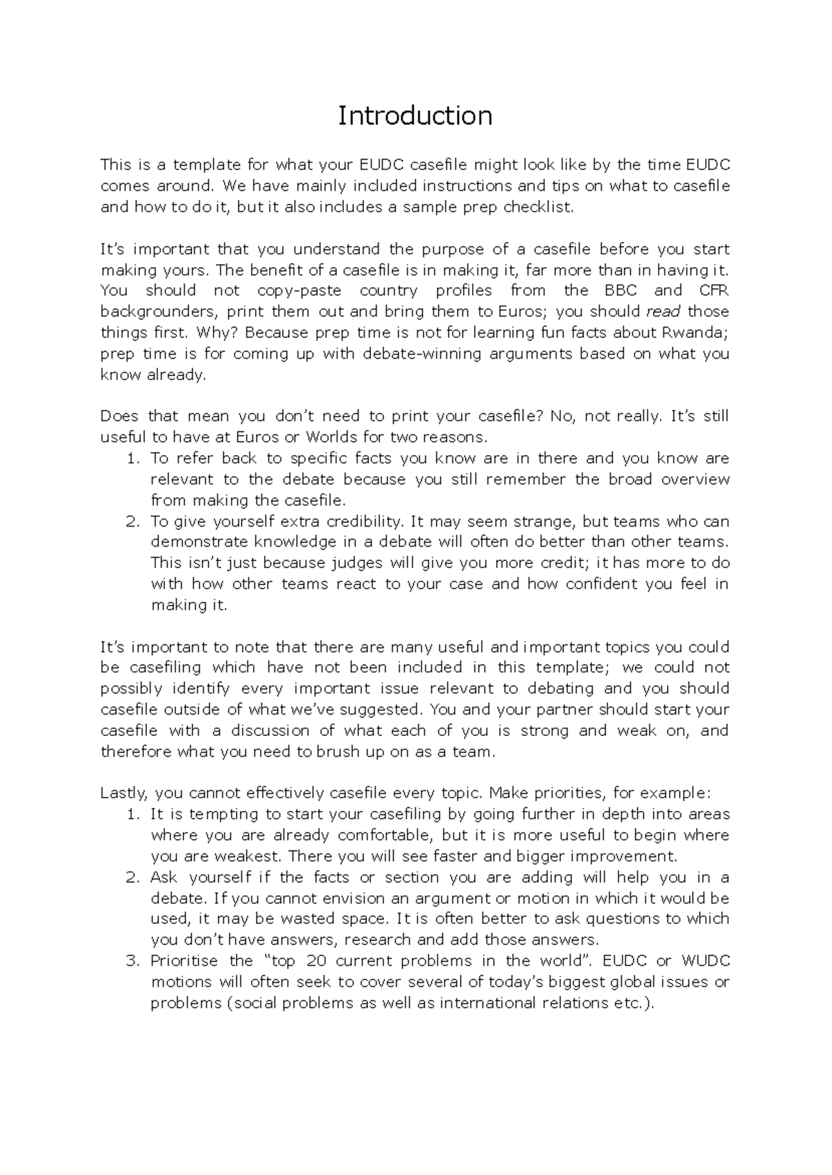 EUDC Casefile Template: Essential Guide for Effective Preparation - Studocu