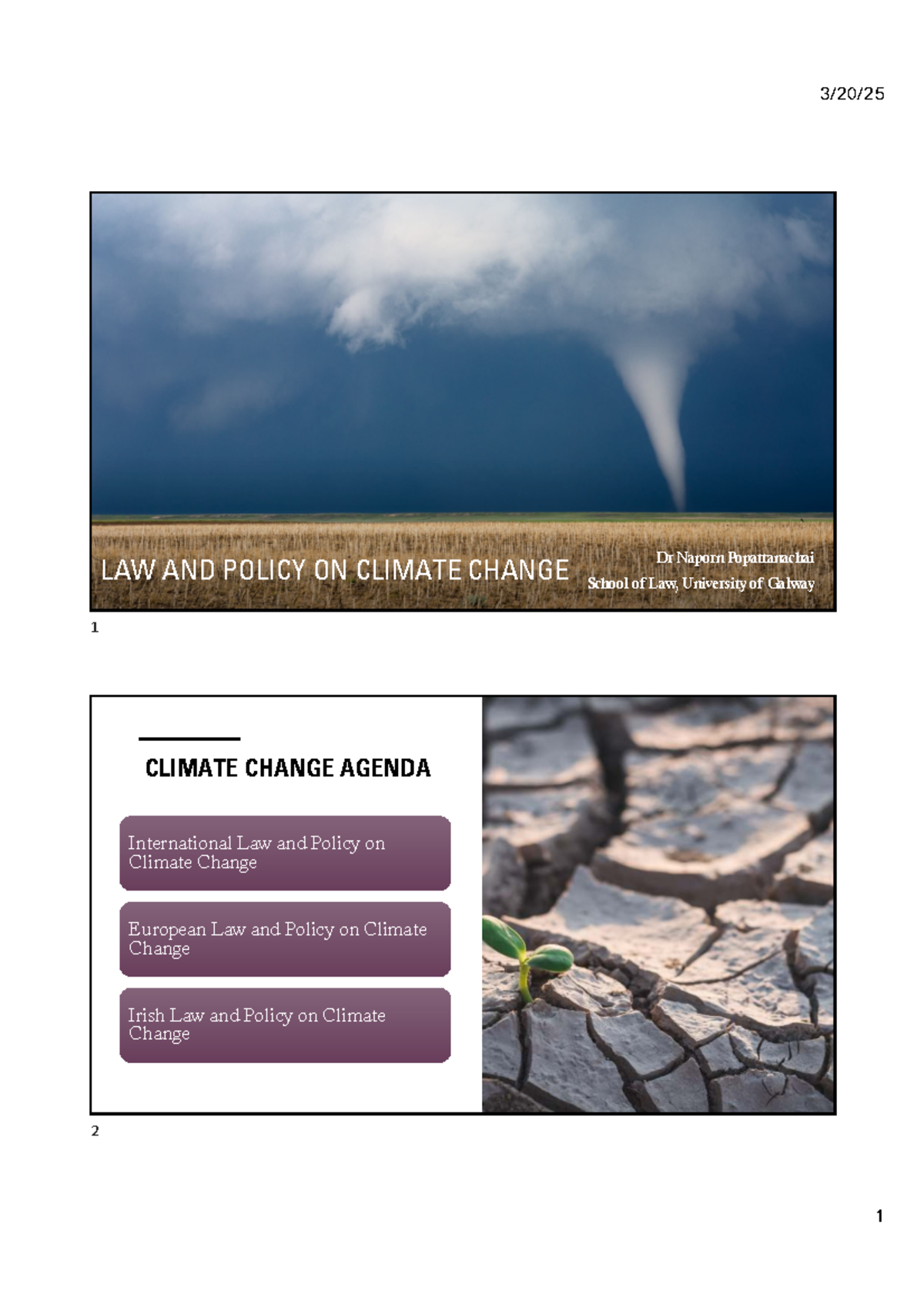 9 - LW358 - 3124 - Overview of Law and Policy on Climate Change - Studocu