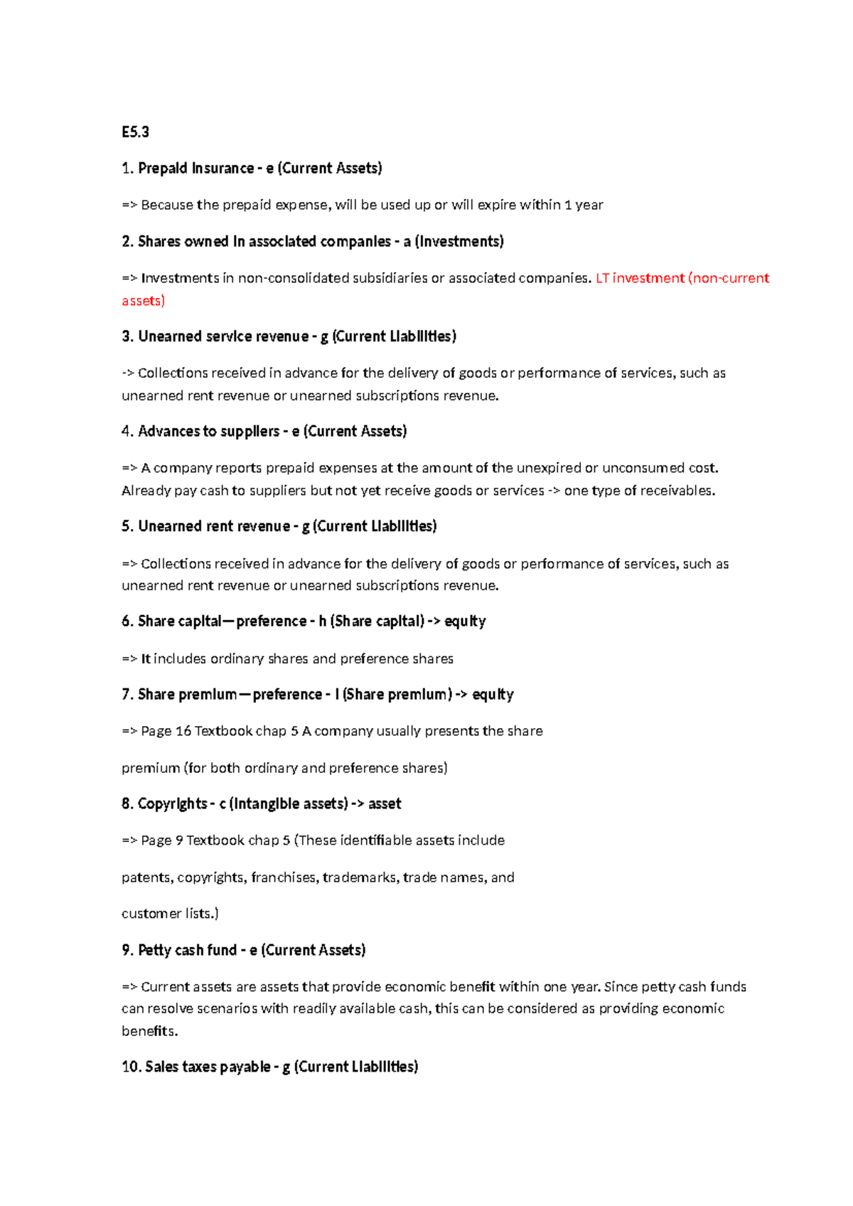 E5-3 Current Assets and Liabilities Overview: Key Concepts - Studocu