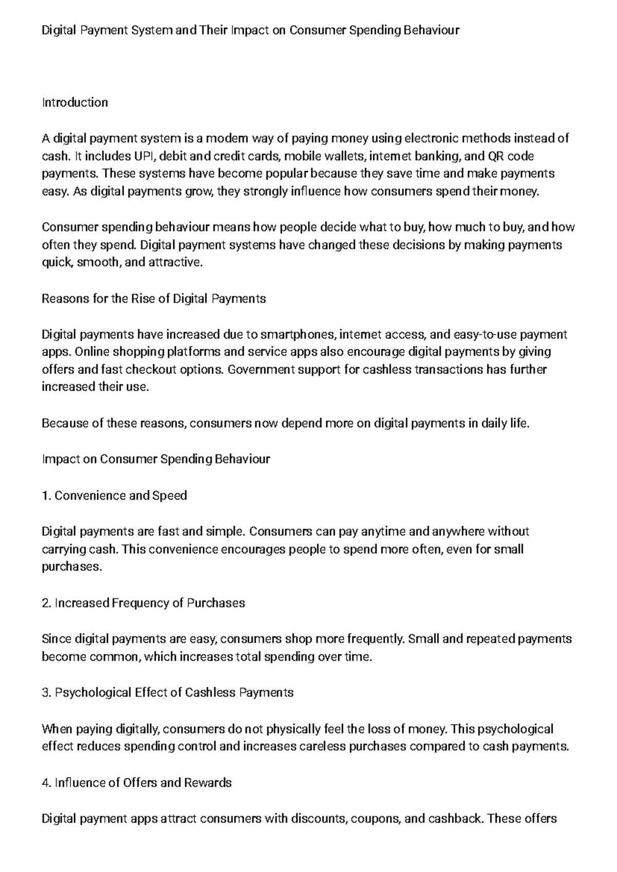 Digital Payment Systems and Their Impact on Consumer Spending Behavior ...