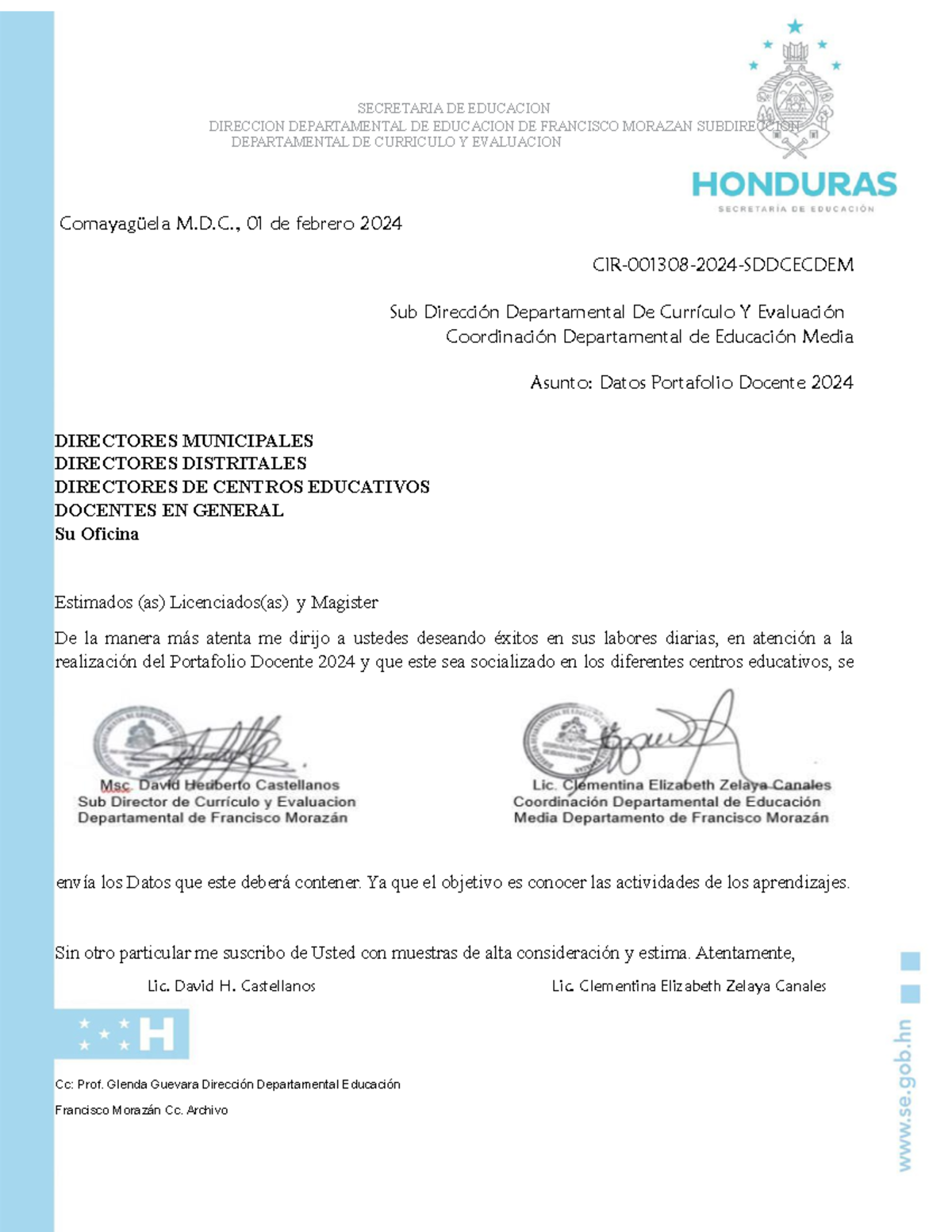 Lineamientos del Portafolio Docente 2024 - Educación Honduras - Studocu