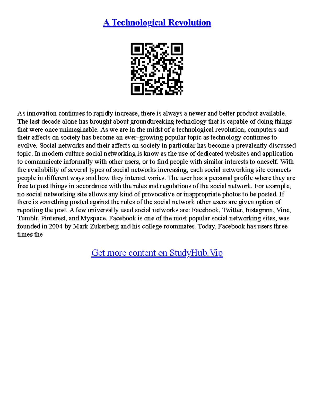 It Revolution Essay - A Technological Revolution As innovation ...