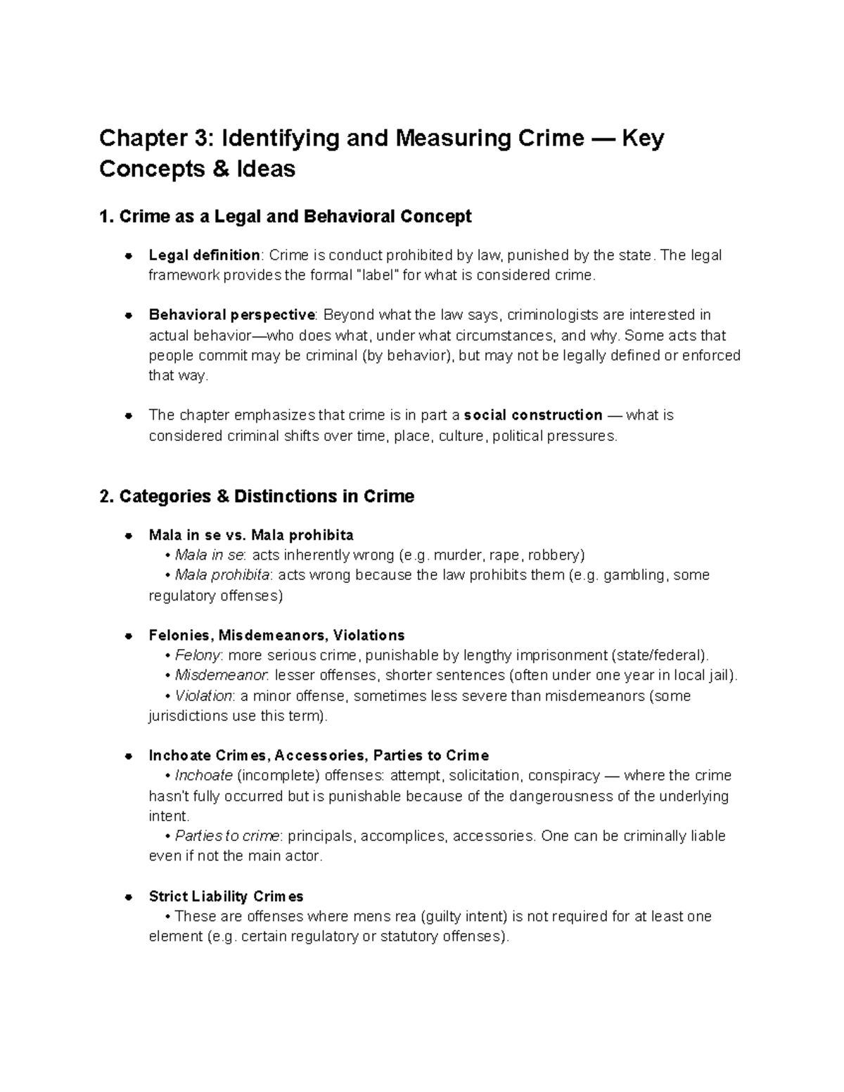 Chapter 3: Crime Measurement - Key Concepts & Methods Overview - Studocu