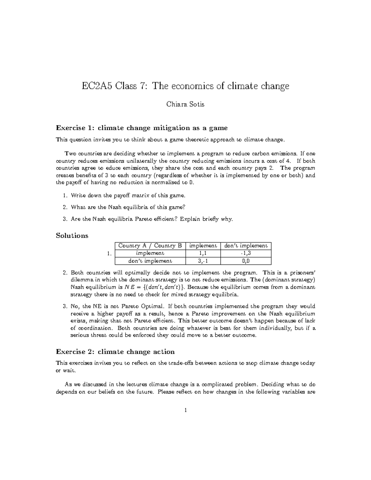 EC2A5 Class 7 - Solutions to Problem Set 7: Climate Change Economics ...