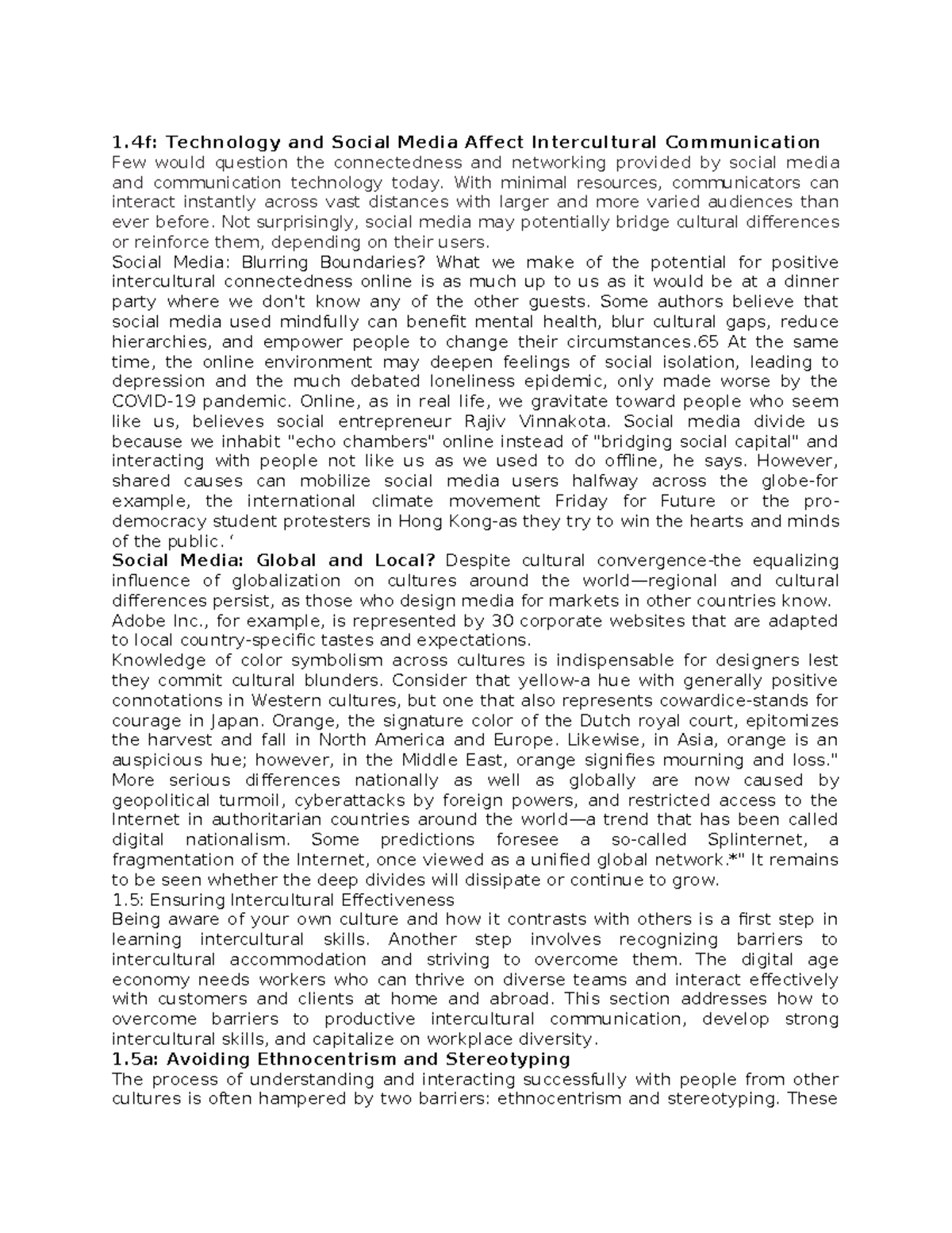 1.4f: Impact of Technology & Social Media on Intercultural ...