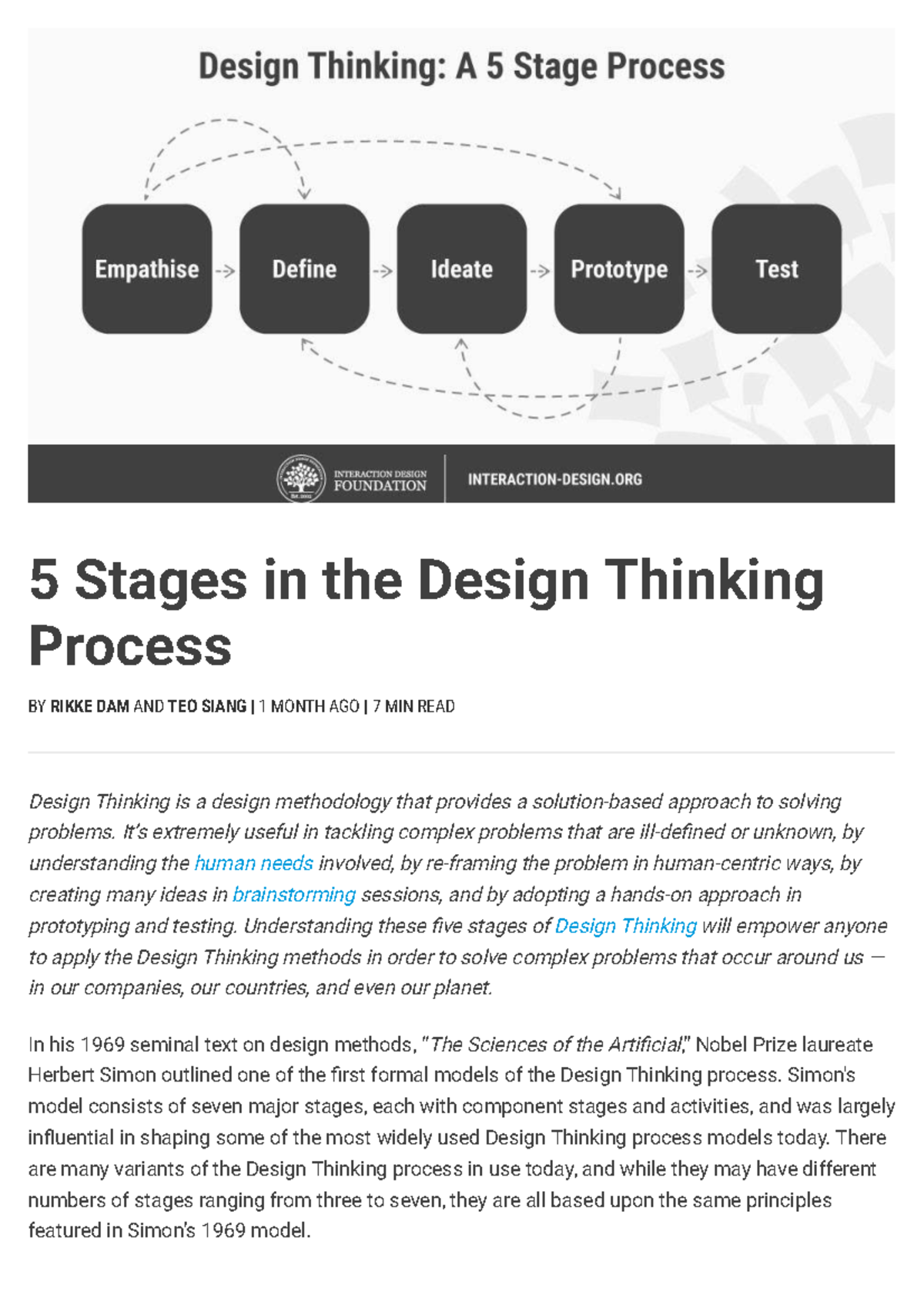 5 Stages of Design Thinking Process - Interaction Design Foundation ...