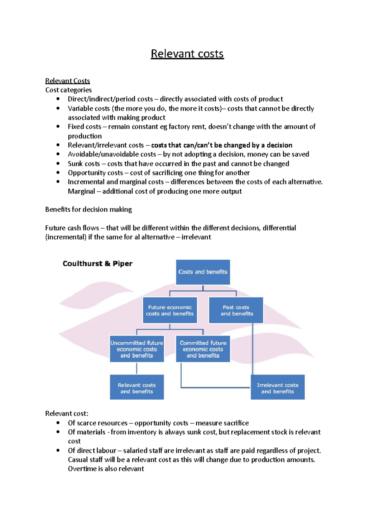 Relevant Cost Analysis for Pricing Decisions: Notes and Insights - Studocu