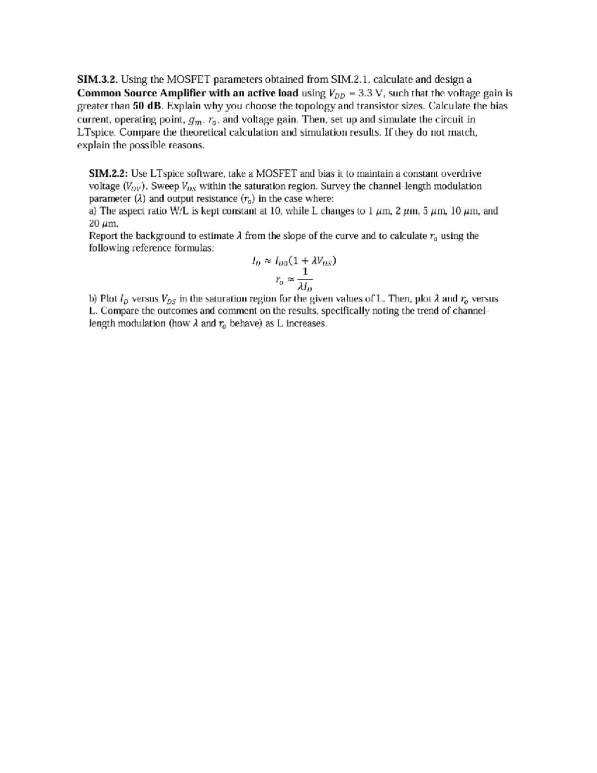 SIM.3.2: Design and Analysis of a Common Source Amplifier with LTspice ...