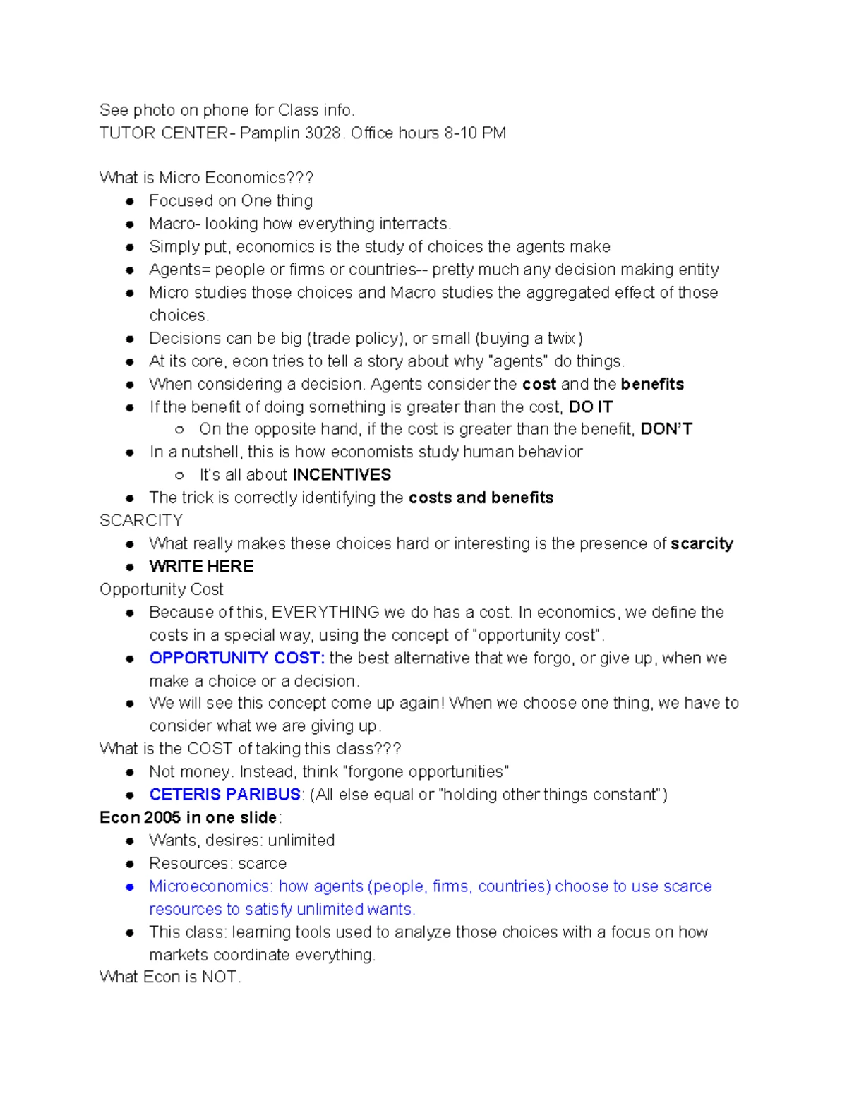 Econ 101: Test 1 Study Guide - Key Concepts and Principles - Studocu