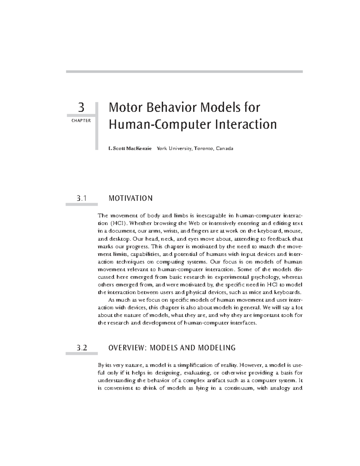 Motor Behavior Models for HCI: Fitts' Law & Guiard's Model Analysis ...