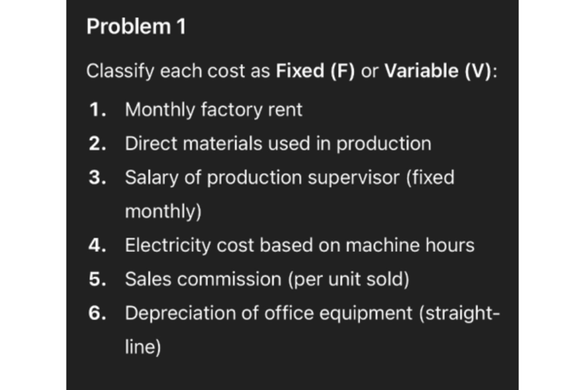 FC and VC Classification: Fixed vs Variable Costs Analysis - Studocu
