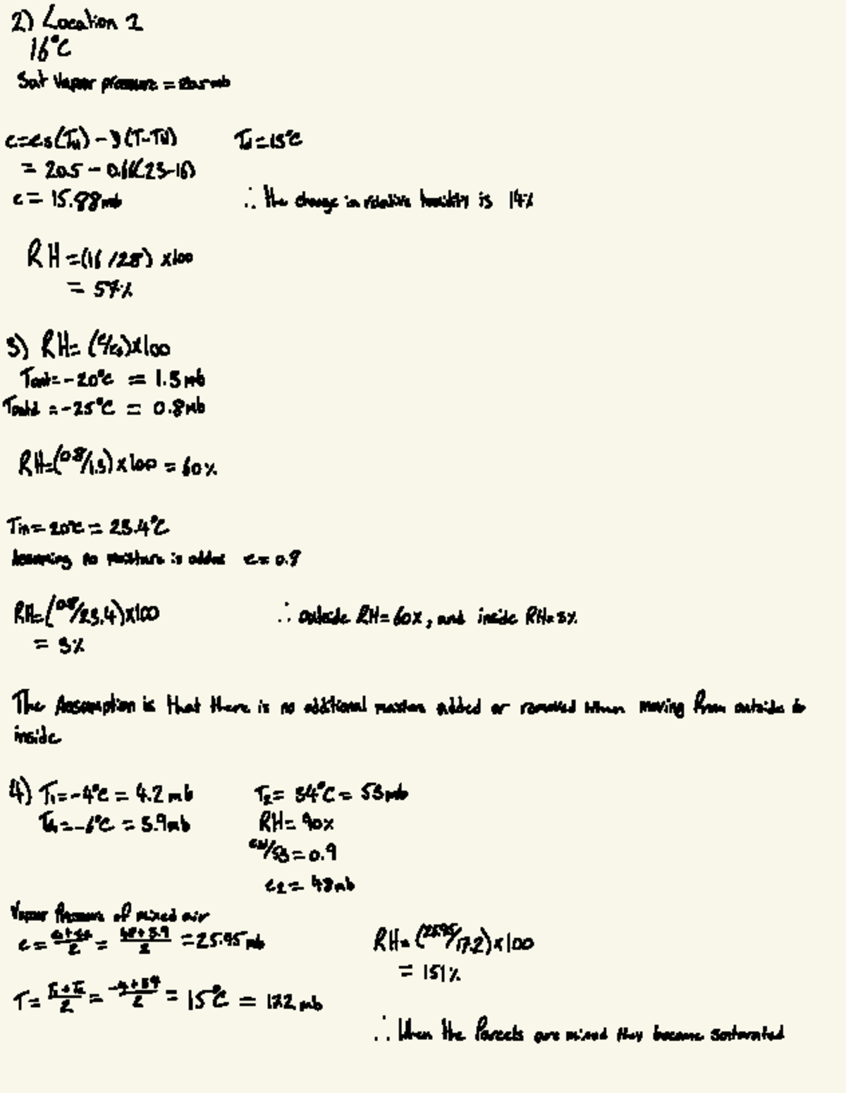 G2310 Lab 2: Atmospheric Humidity Analysis and Calculations - Studocu