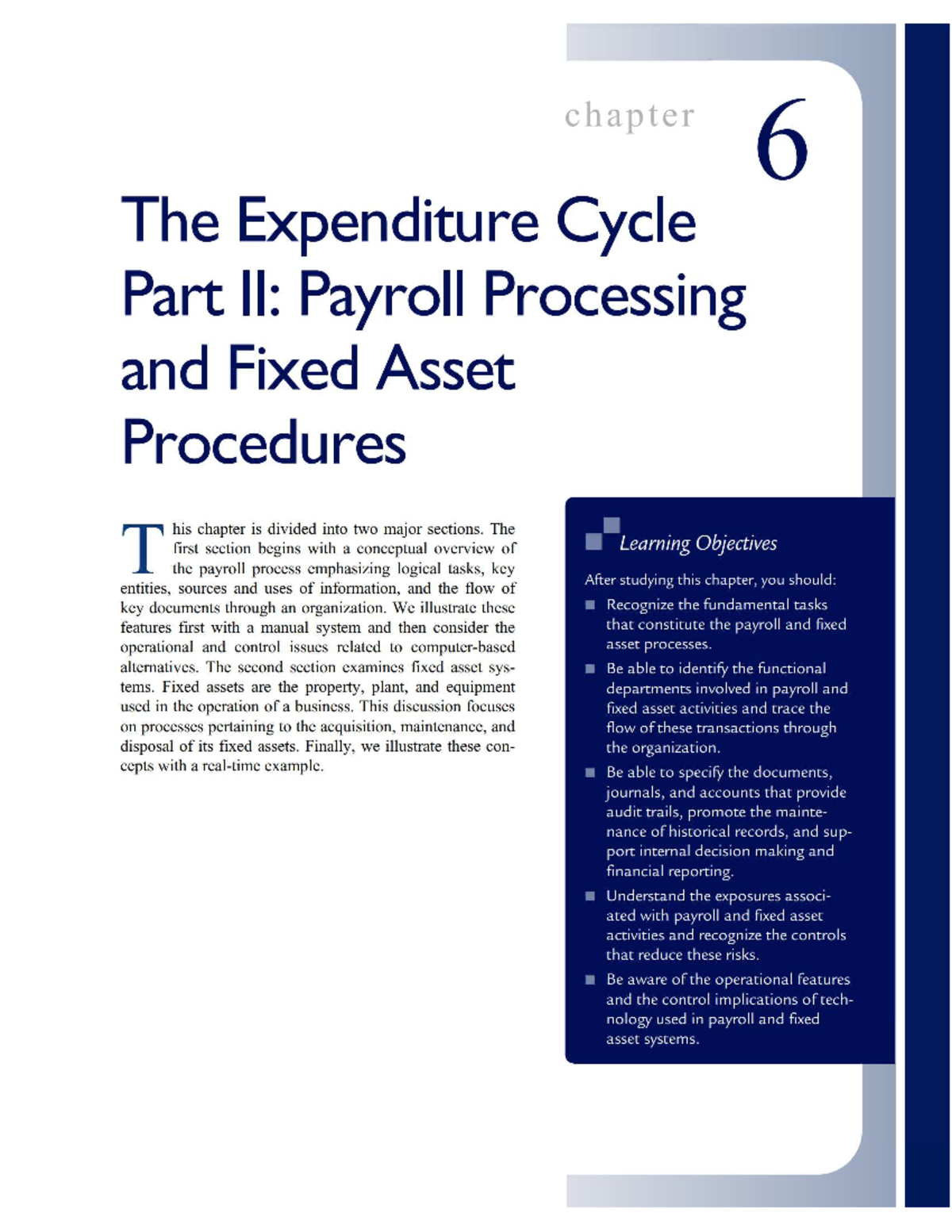Chapter 6: The Expenditure Cycle - Payroll Processing & Fixed Asset ...