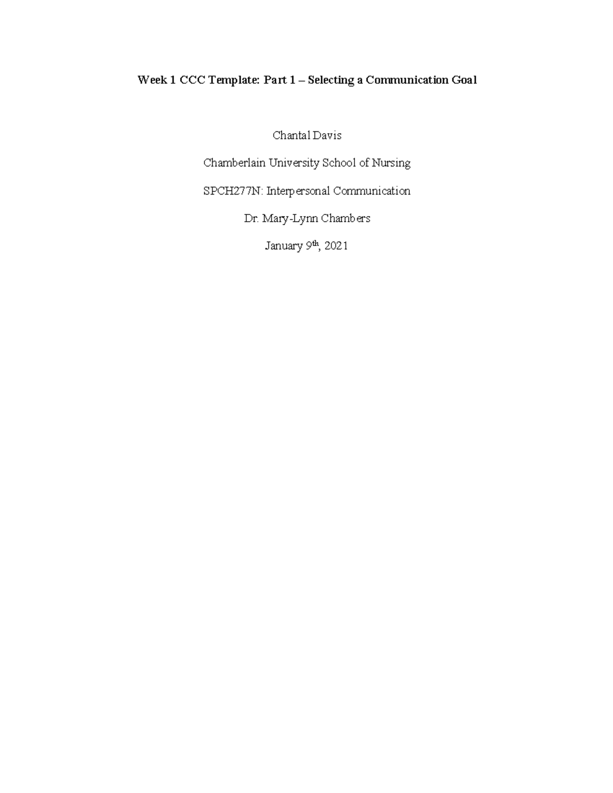 SPCH277N Week 1 Assignment: Identifying Communication Challenges - Studocu
