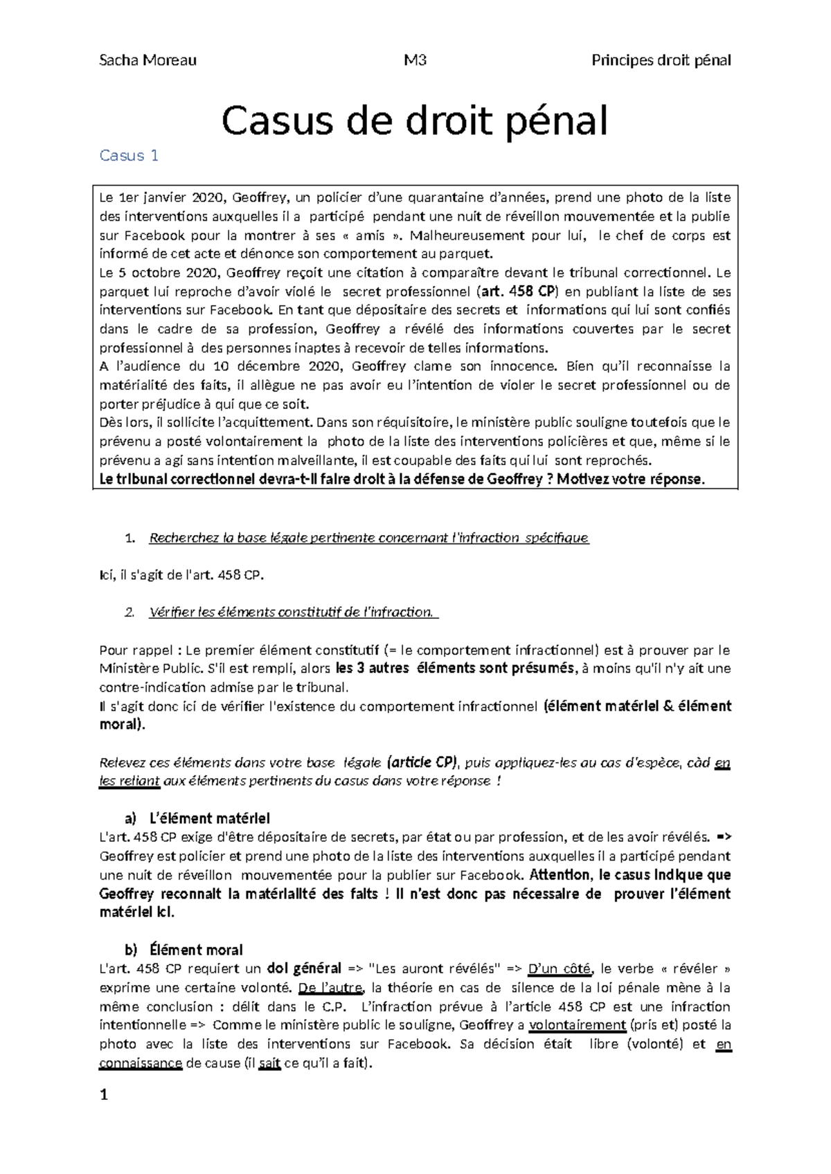Principes de droit pénal - Partie 1 -2 - Table des matiËres Partie 1 ...