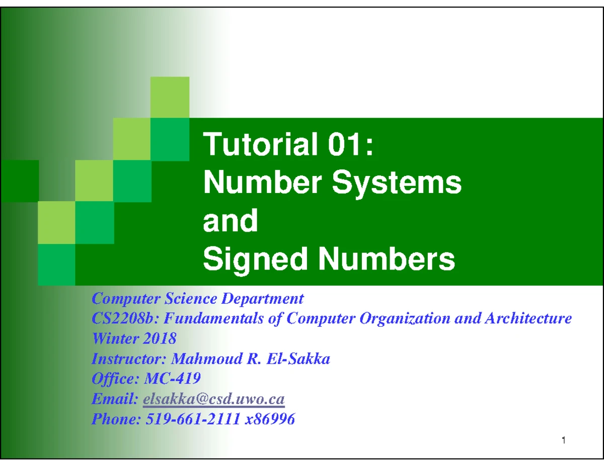 COA CS2208 Chapter 02 Part 2-b - Week 3 Tutorial Slides Overview - Studocu