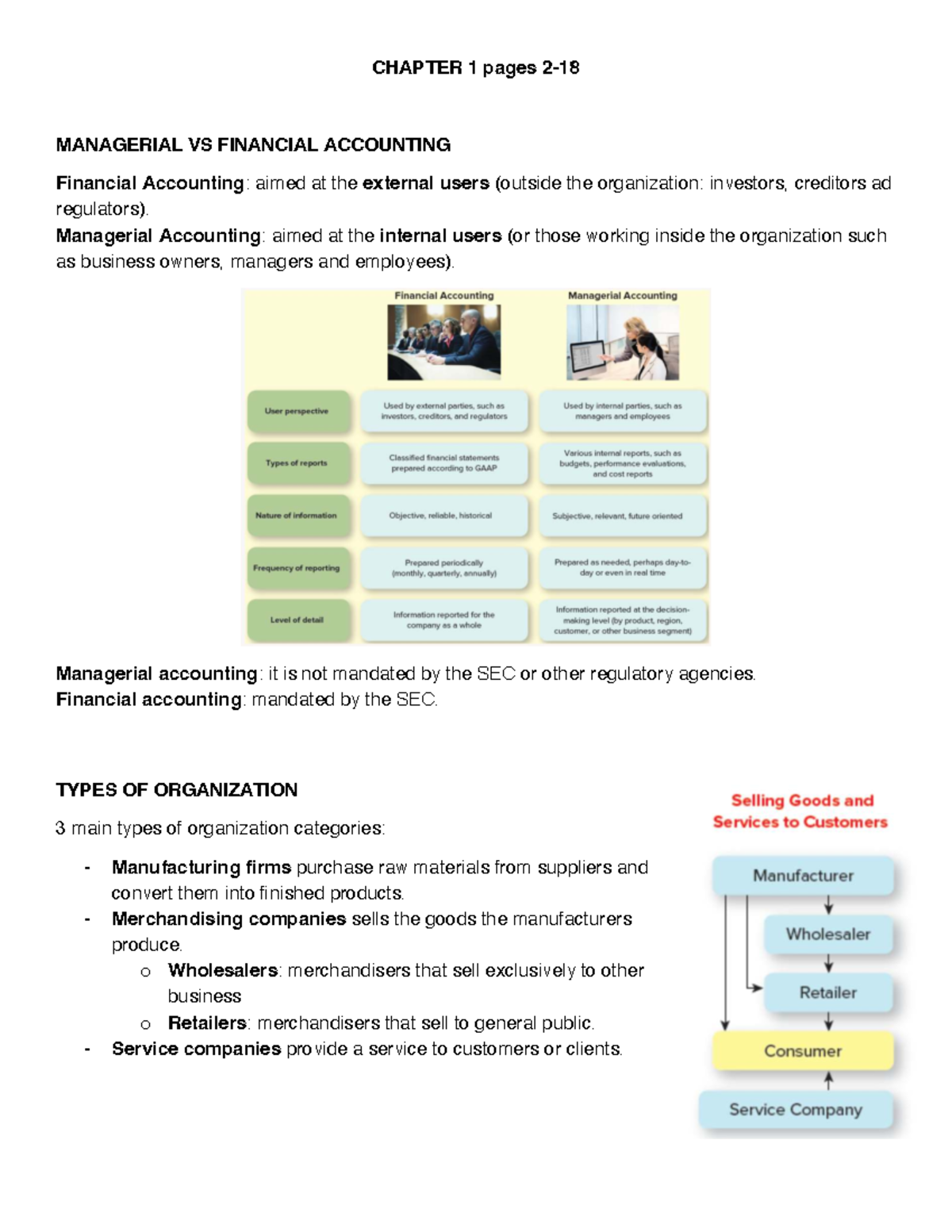 CHAPTER 1: MANAGERIAL VS FINANCIAL ACCOUNTING OVERVIEW - Studocu