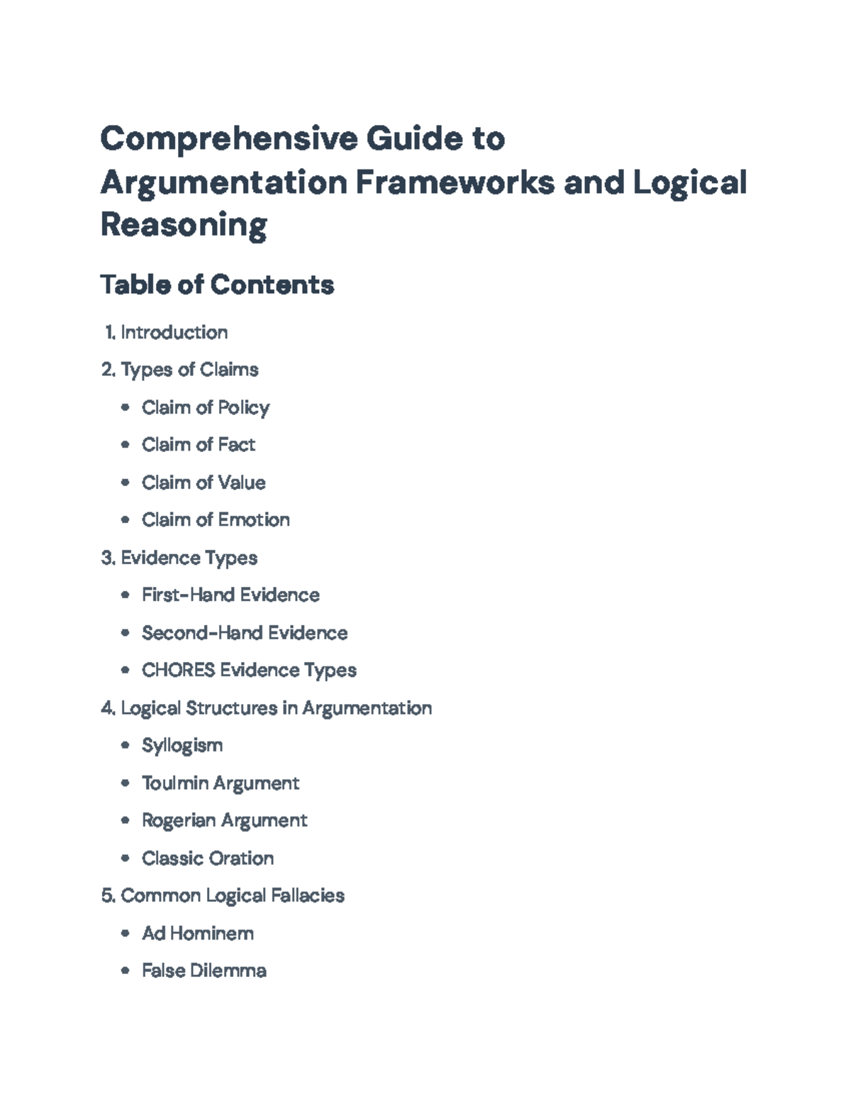 Comprehensive Guide to Argumentation Frameworks and Logical Reasoning ...