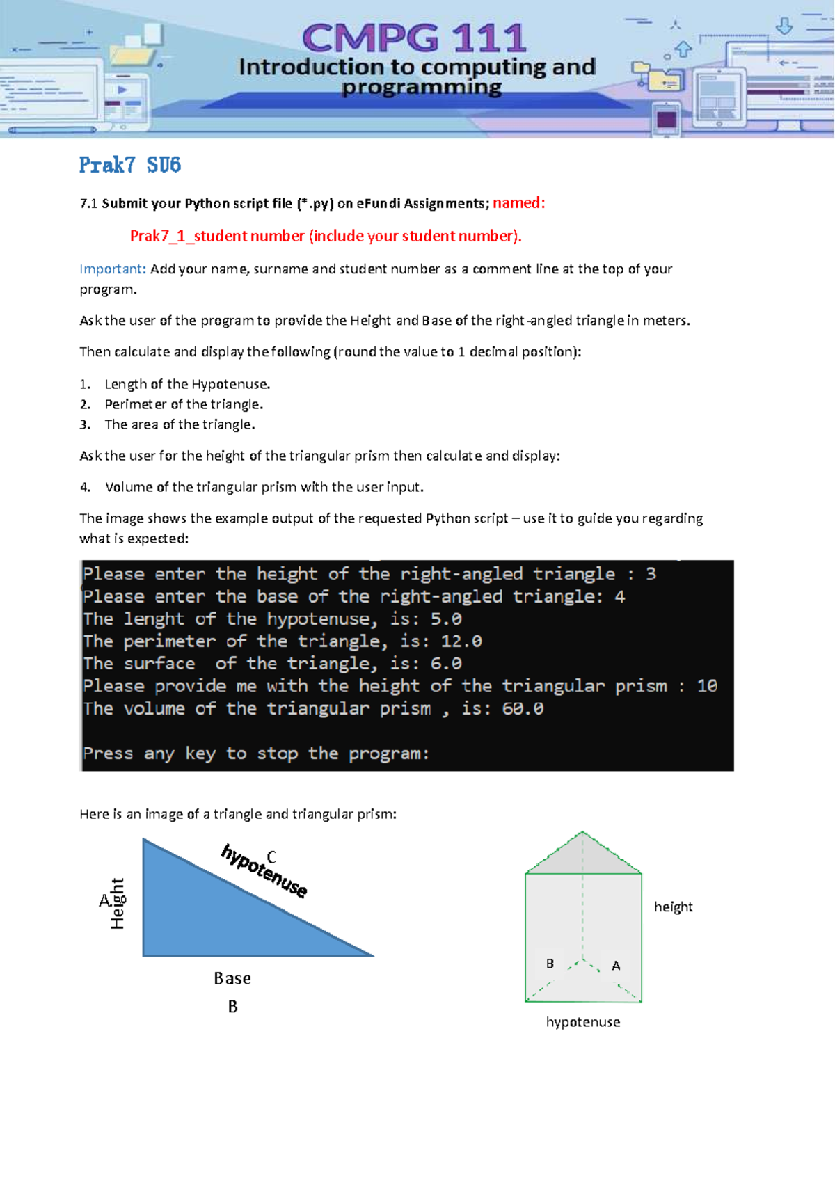 Prak7 SU6 Practical 7 Instructions - CMPG111 Python Script Guide - Studocu