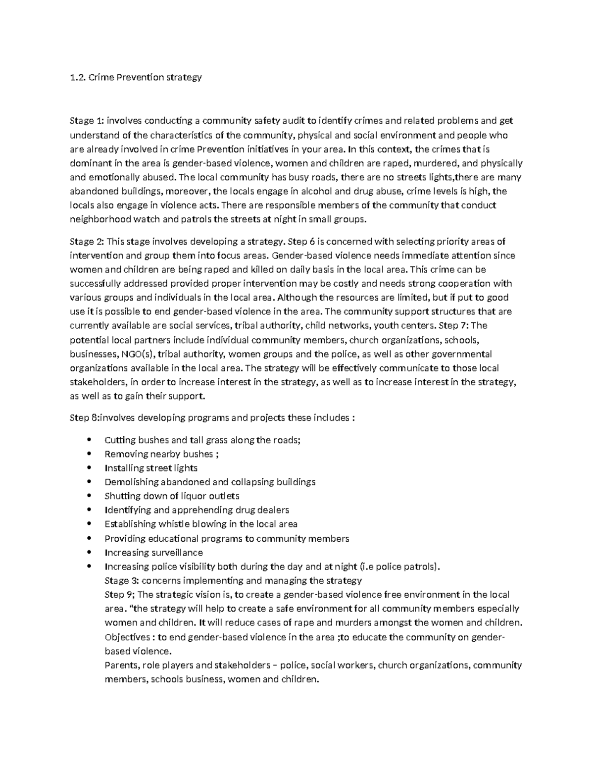 Grade 12 DNA & RNA: Crime Prevention Strategy for Gender-Based Violence ...