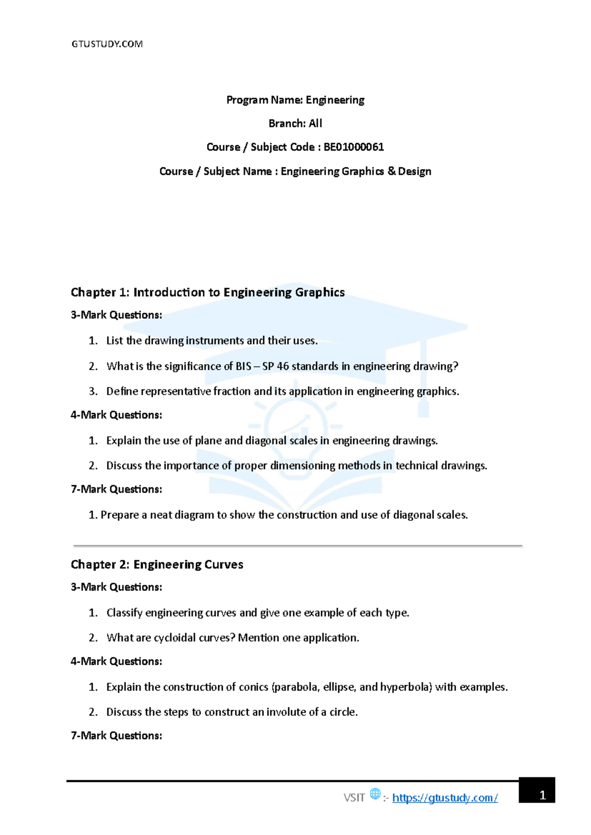 Engineering Graphics & Design: Chapter 1-5 Overview & Questions - Studocu