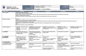 DLL English 6 Q3 W4: Daily Lesson Log for Grade 6 English - Studocu