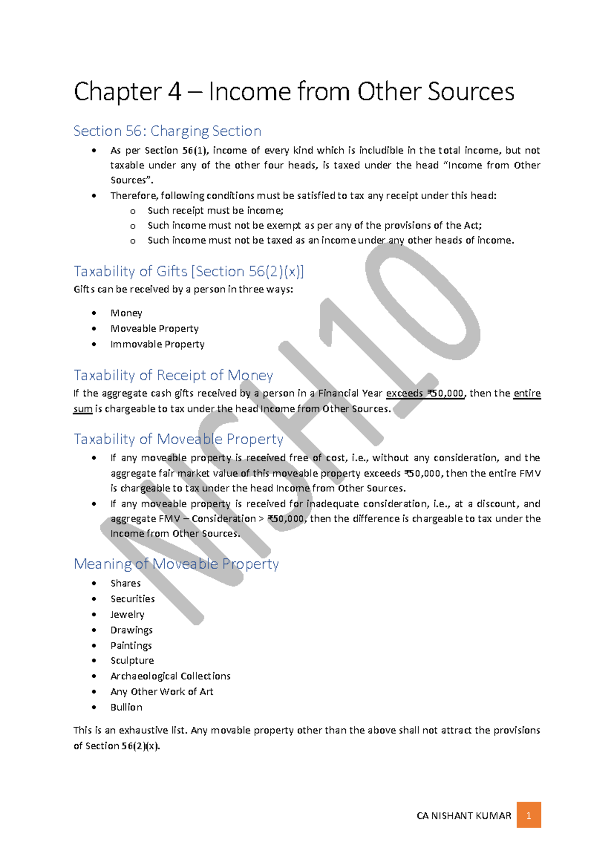 Chapter 4 - Understanding Income from Other Sources: Key Insights - Studocu