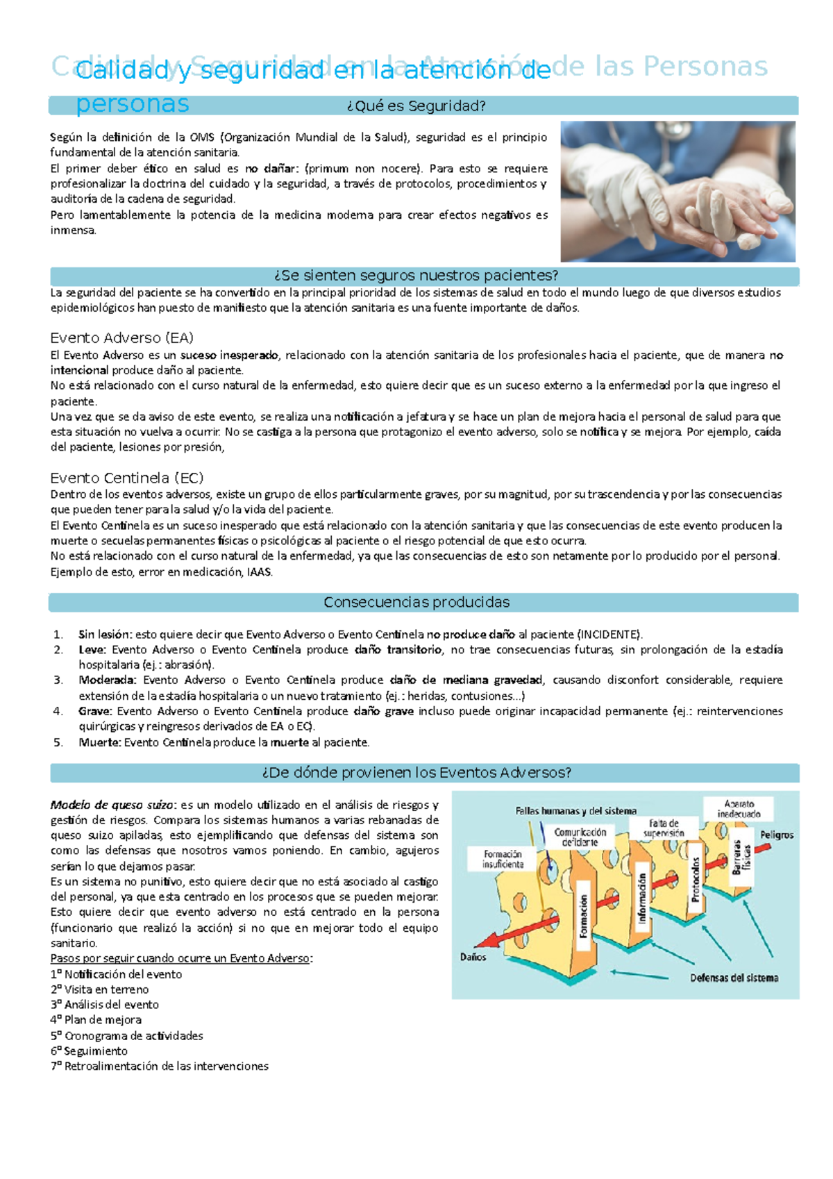 Clase 6: Fundamentos de Calidad y Seguridad del Paciente en Salud - Studocu