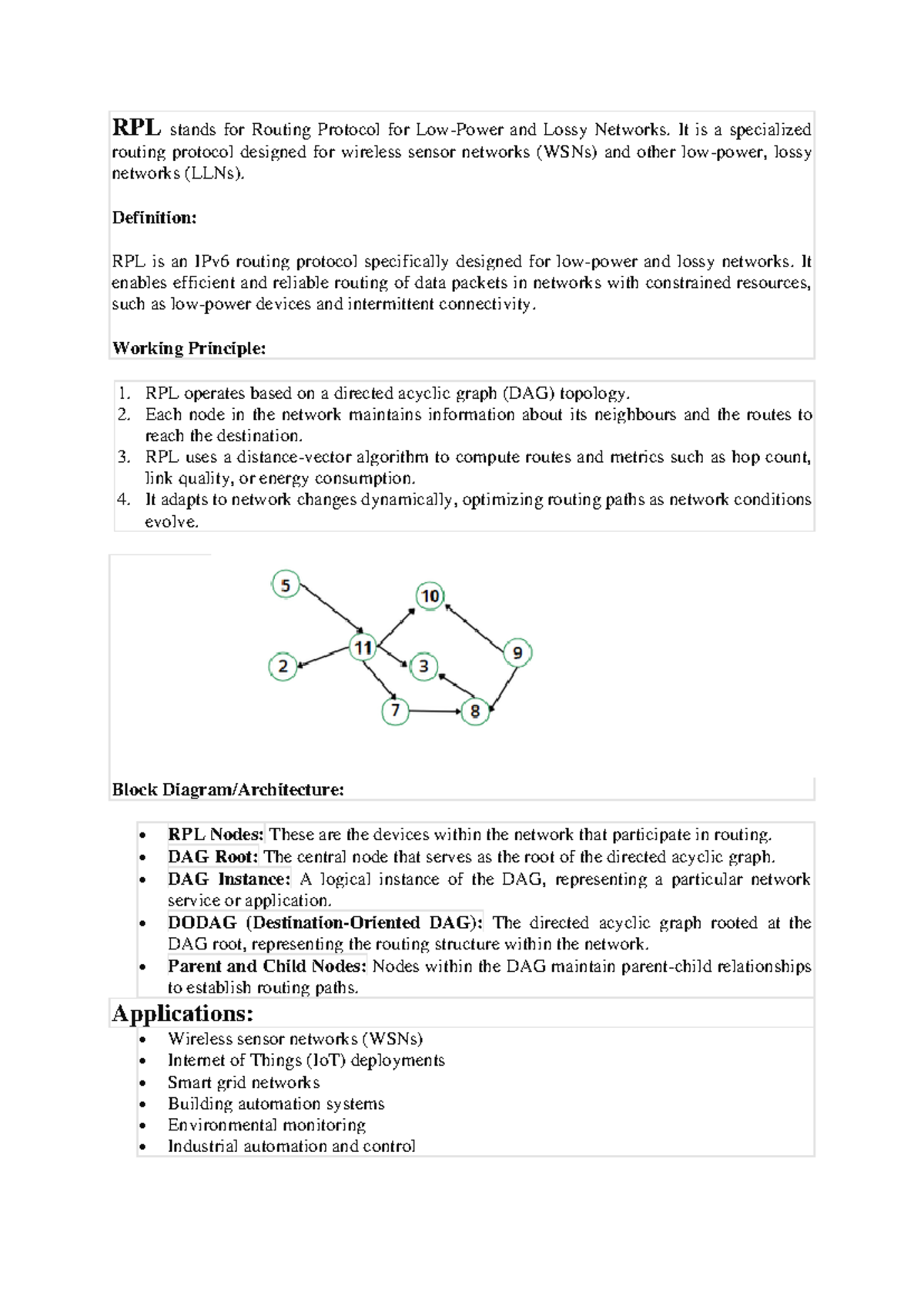 RPL - Me student and i want protocol notes - RPL stands for Routing ...