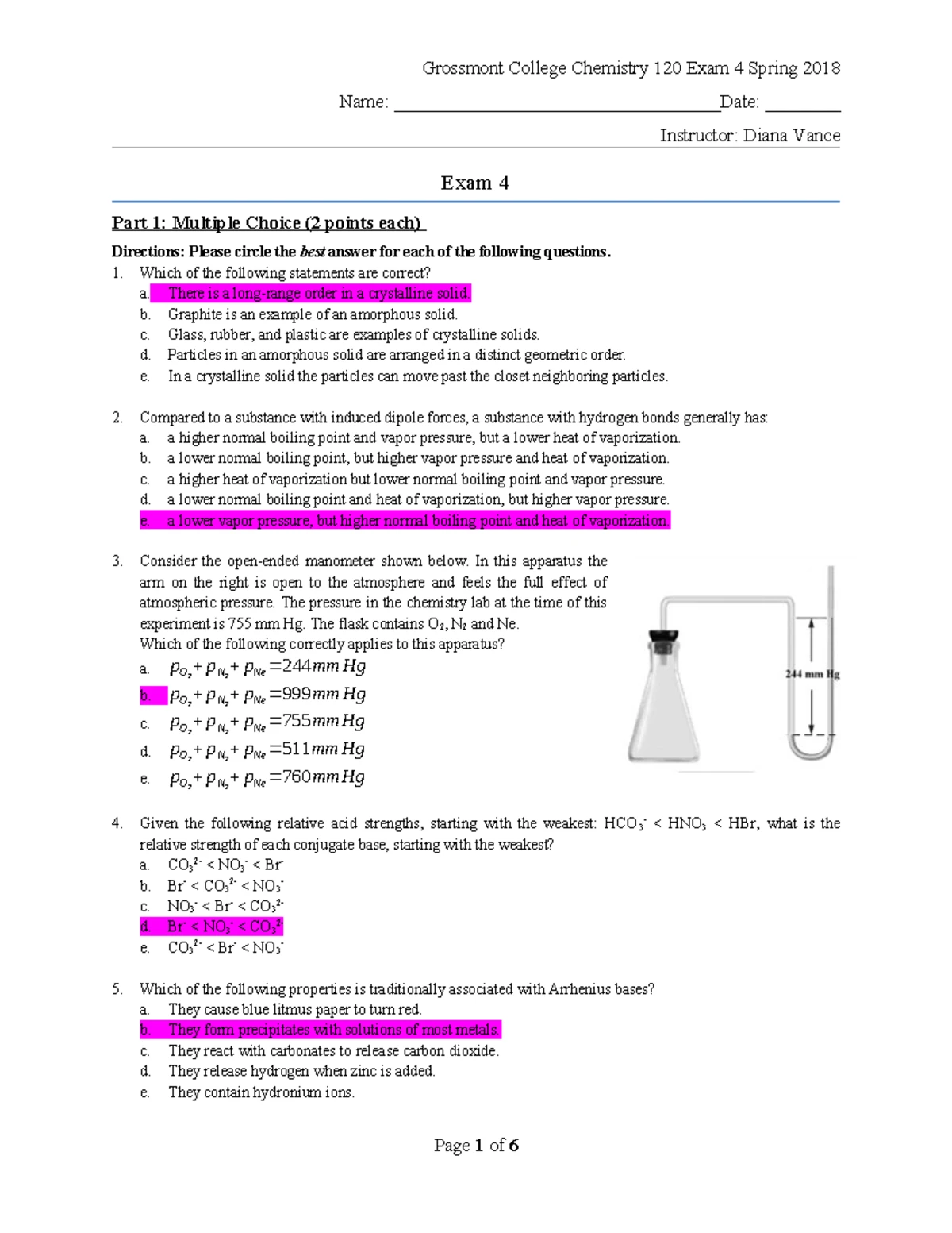 120 Exam 1 Sp17 Key - Comprehensive Review & Practice Questions - Studocu