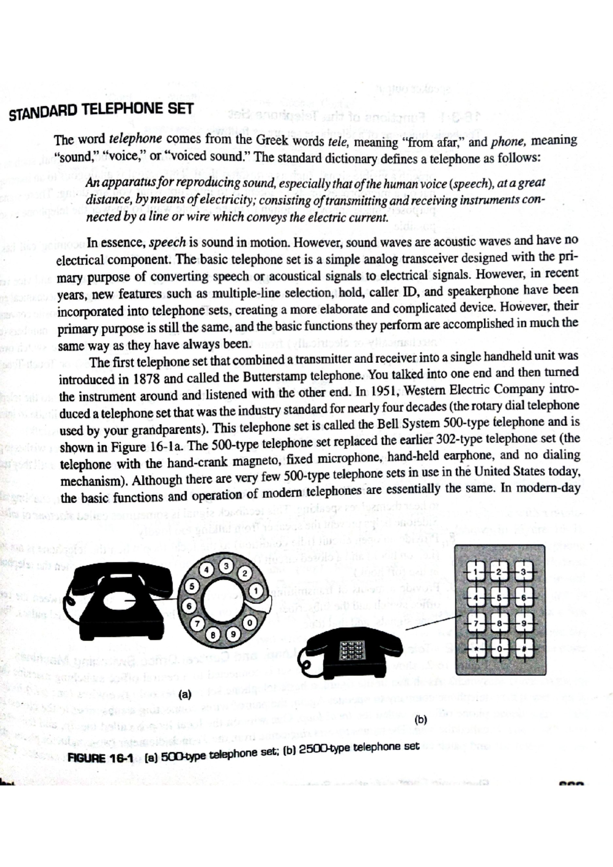 Telephone system - Important question answers - STANDARD TELEPHONE SET ...