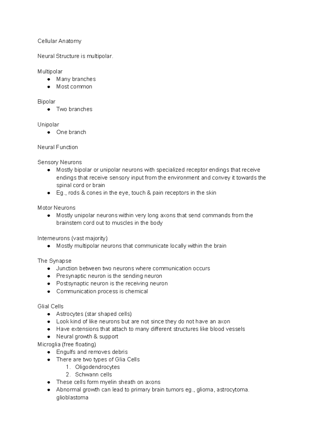 Neural Structure and Function: Anatomy of the Nervous System (BIO 101 ...