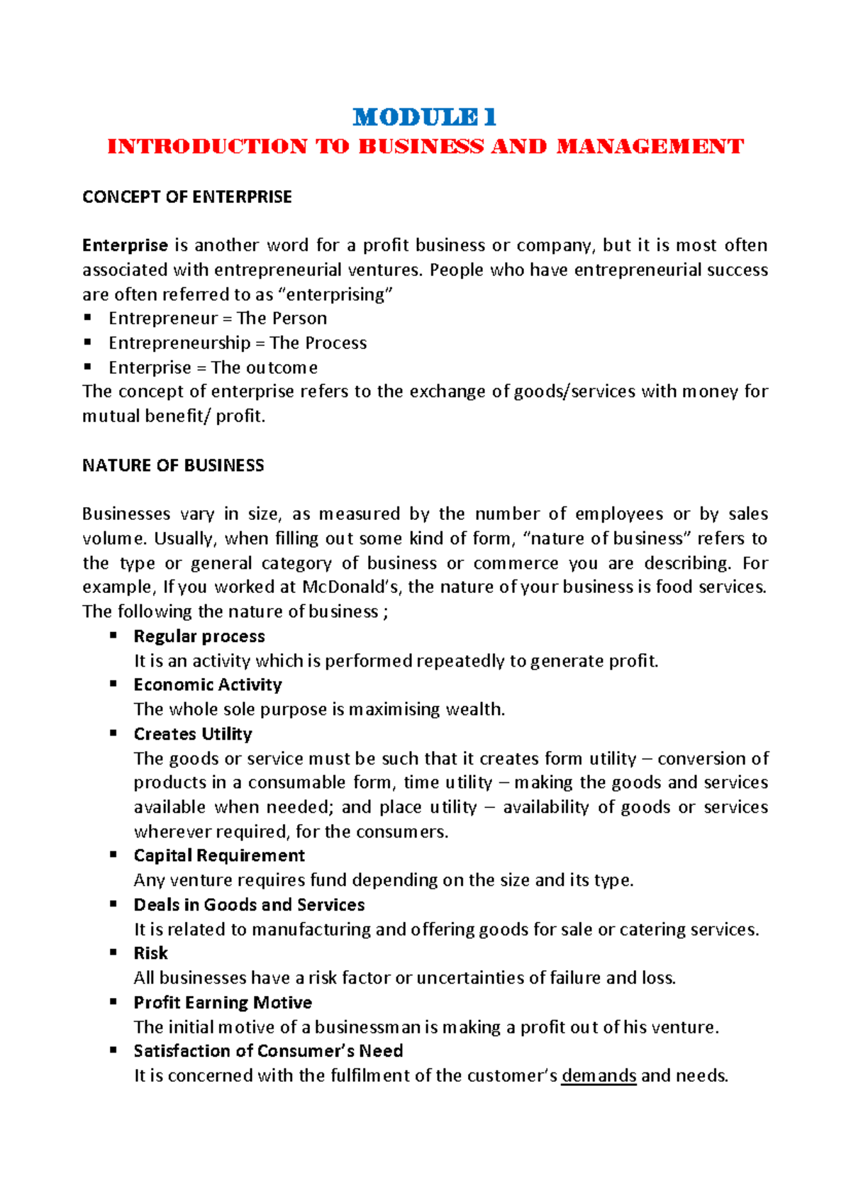IB101: Comprehensive Business and Management Notes - Studocu