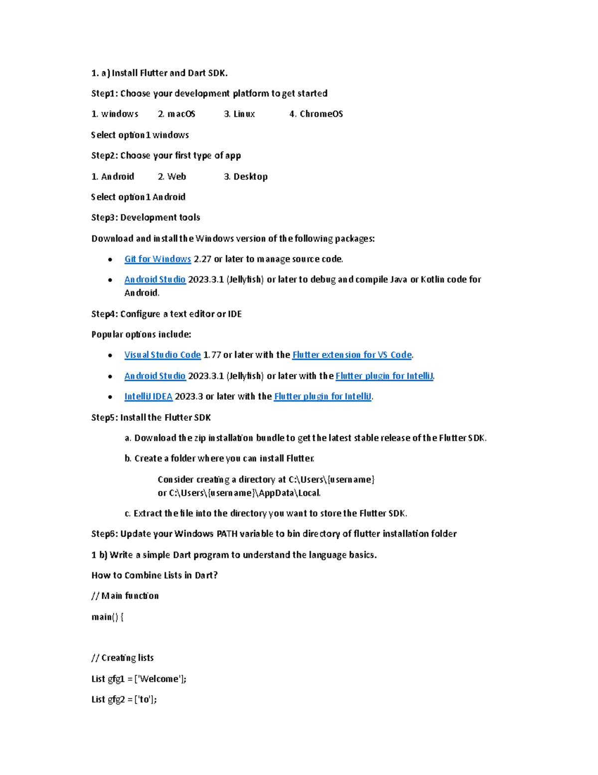 Flutter Lab - Lecture Notes: SDK Installation & UI Design - Studocu