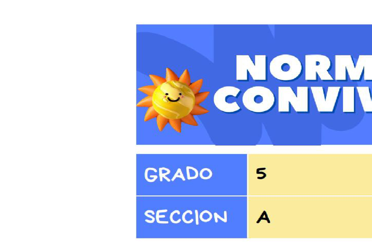 Normas de Convivencia Grado 5 Sección A - Horarios y Recursos - Studocu