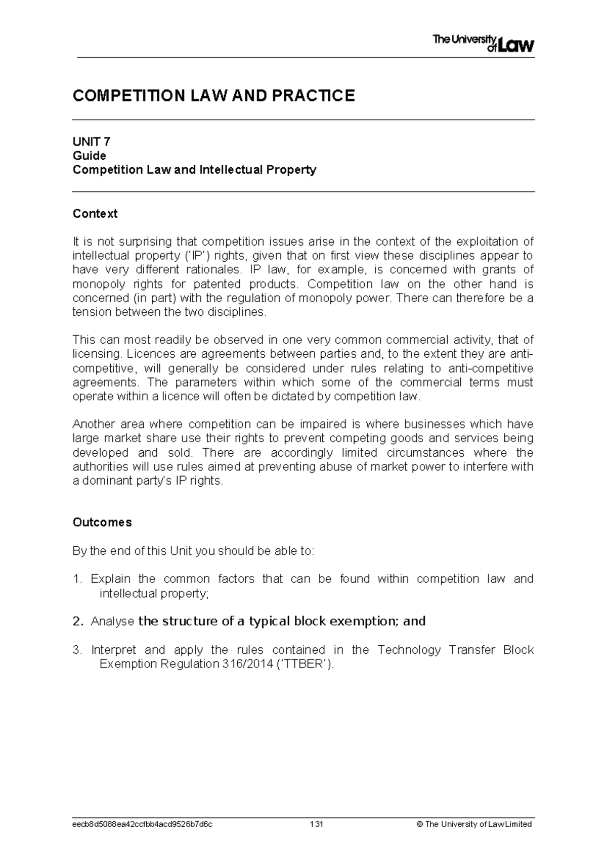 7 Competition law and intellectual property Competition law workshop ...