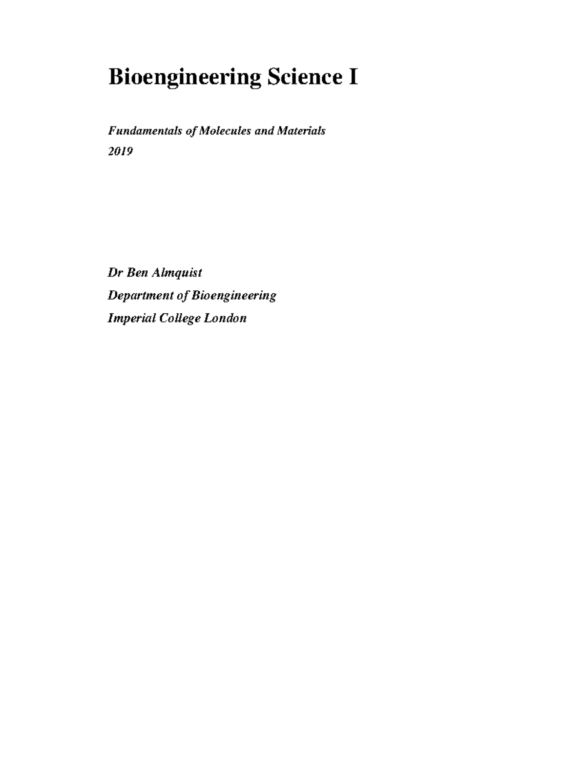 Bioengineering Science I: Notes on Atomic Structure & Bonding - Studocu