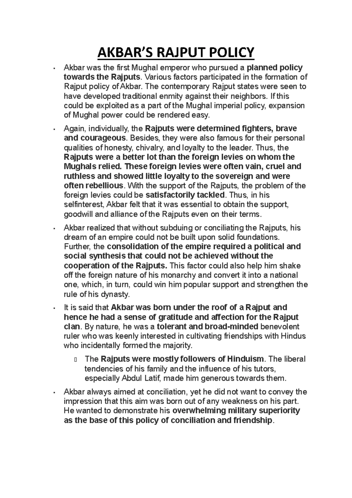 Evolution of Akbar S Rajput Policy - Evolution of Akbar’s Rajput Policy ...