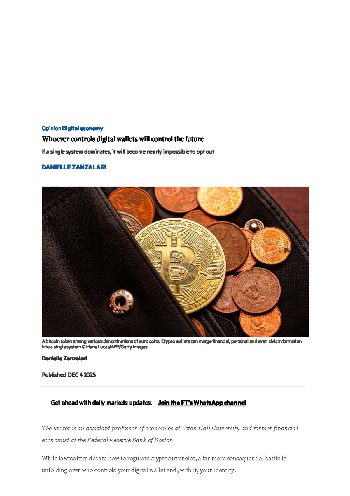 Digital Economy Insights: Control of Digital Wallets and Future  Implications - Studeersnel